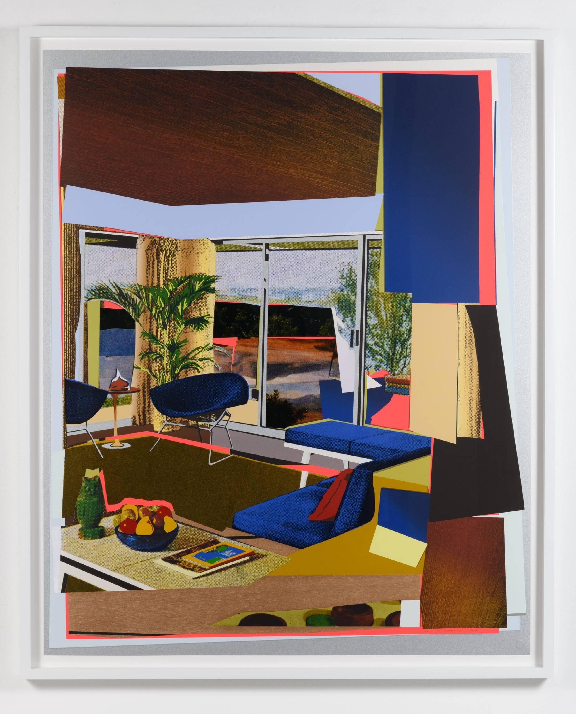 Interior: Blue Couch and Green Owl - Print by Mickalene Thomas