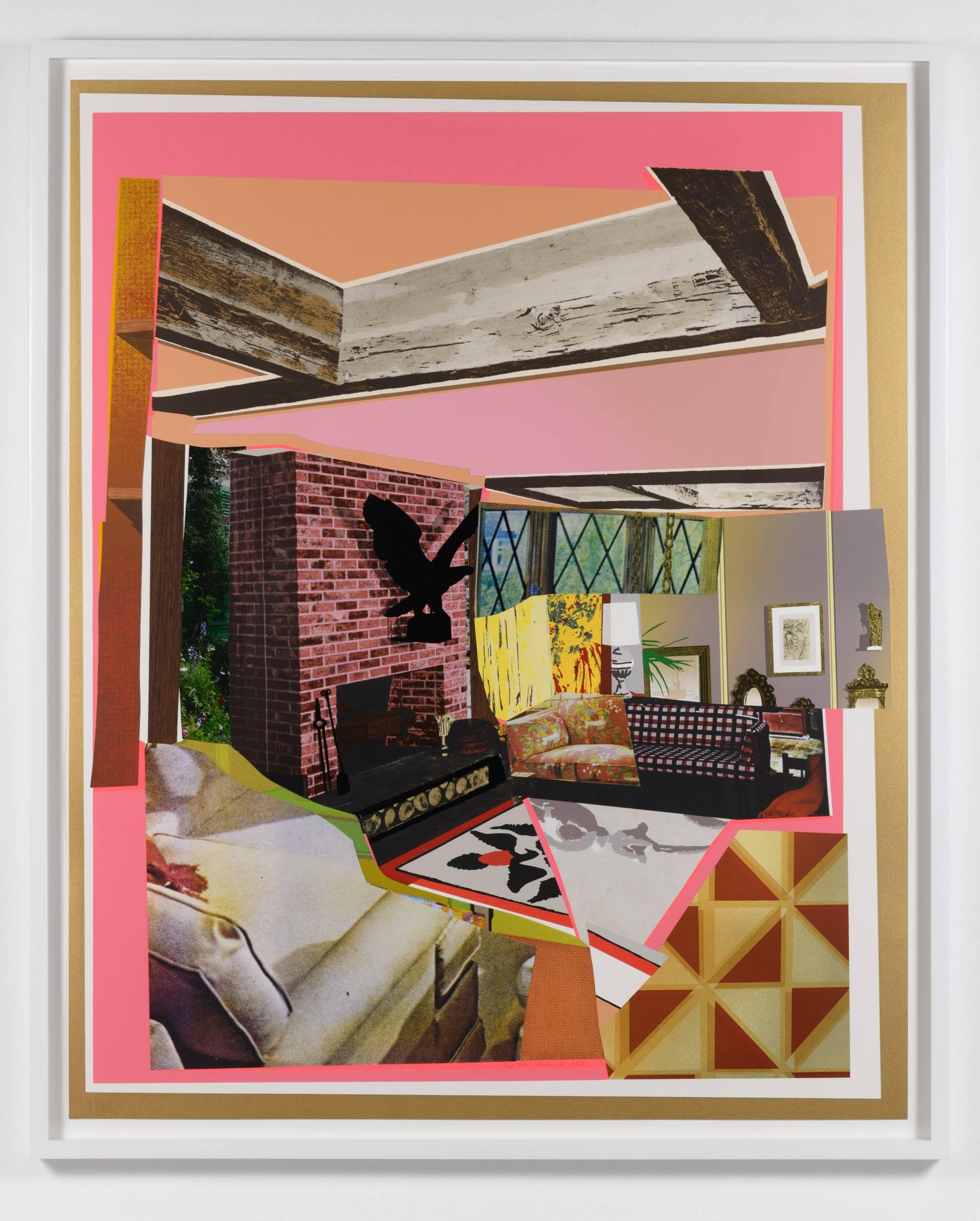 Interior: Fireplace with Blackbird - Print by Mickalene Thomas