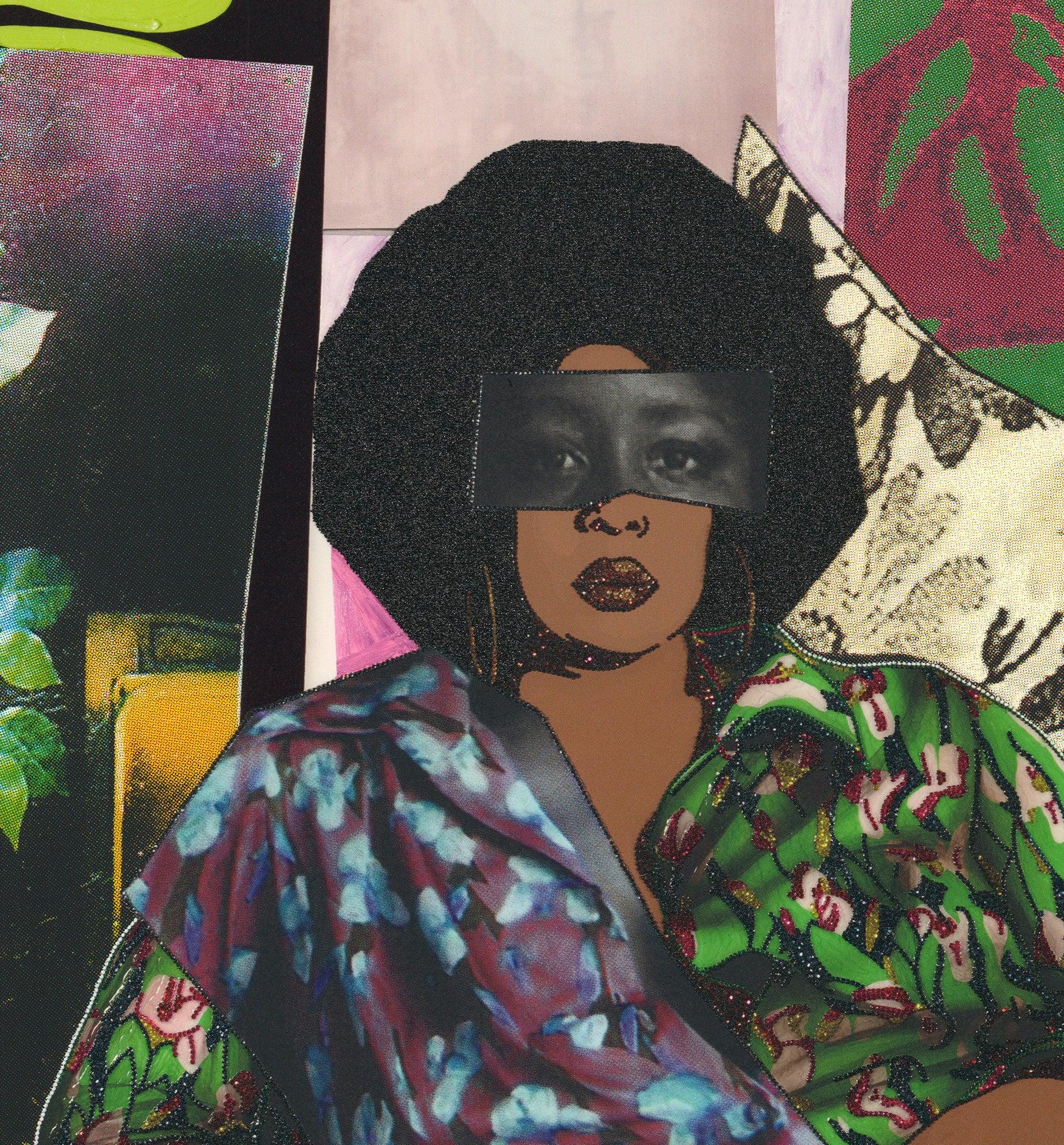 Mickalene Thomas 'Afro Goddess Looking' 2025- Signed im Angebot 2
