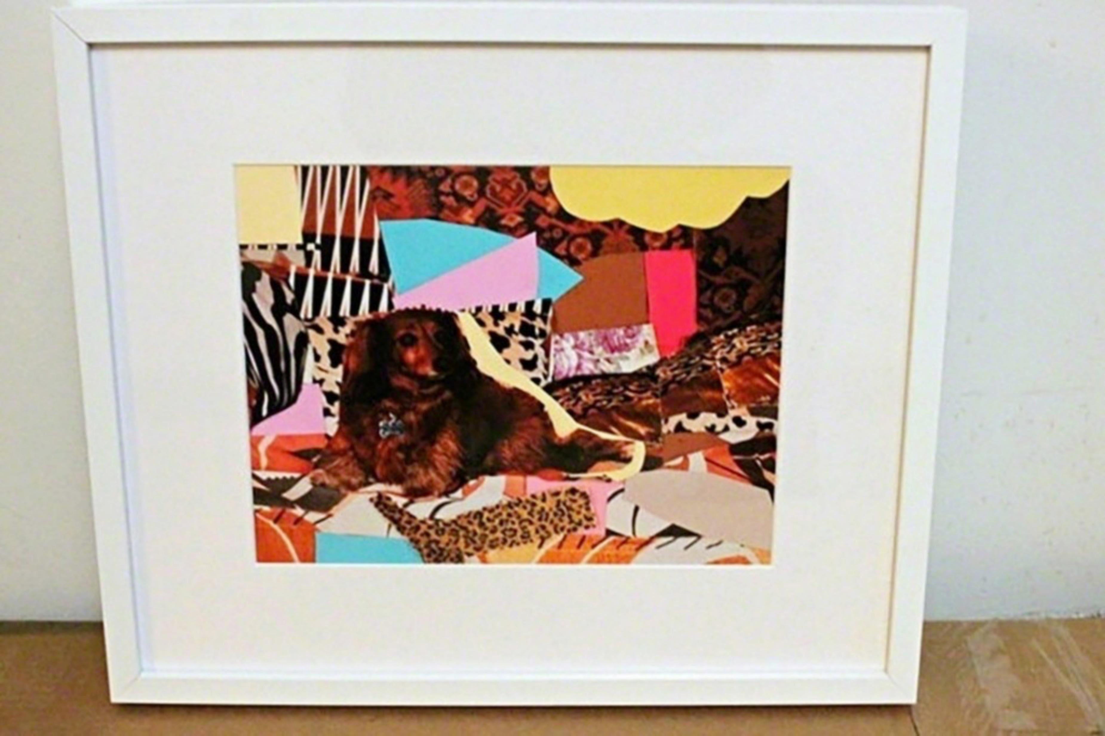 Mickalene Thomas, Portrait de Priscilla Le Petit Chien official COA S/N, Framed For Sale 1