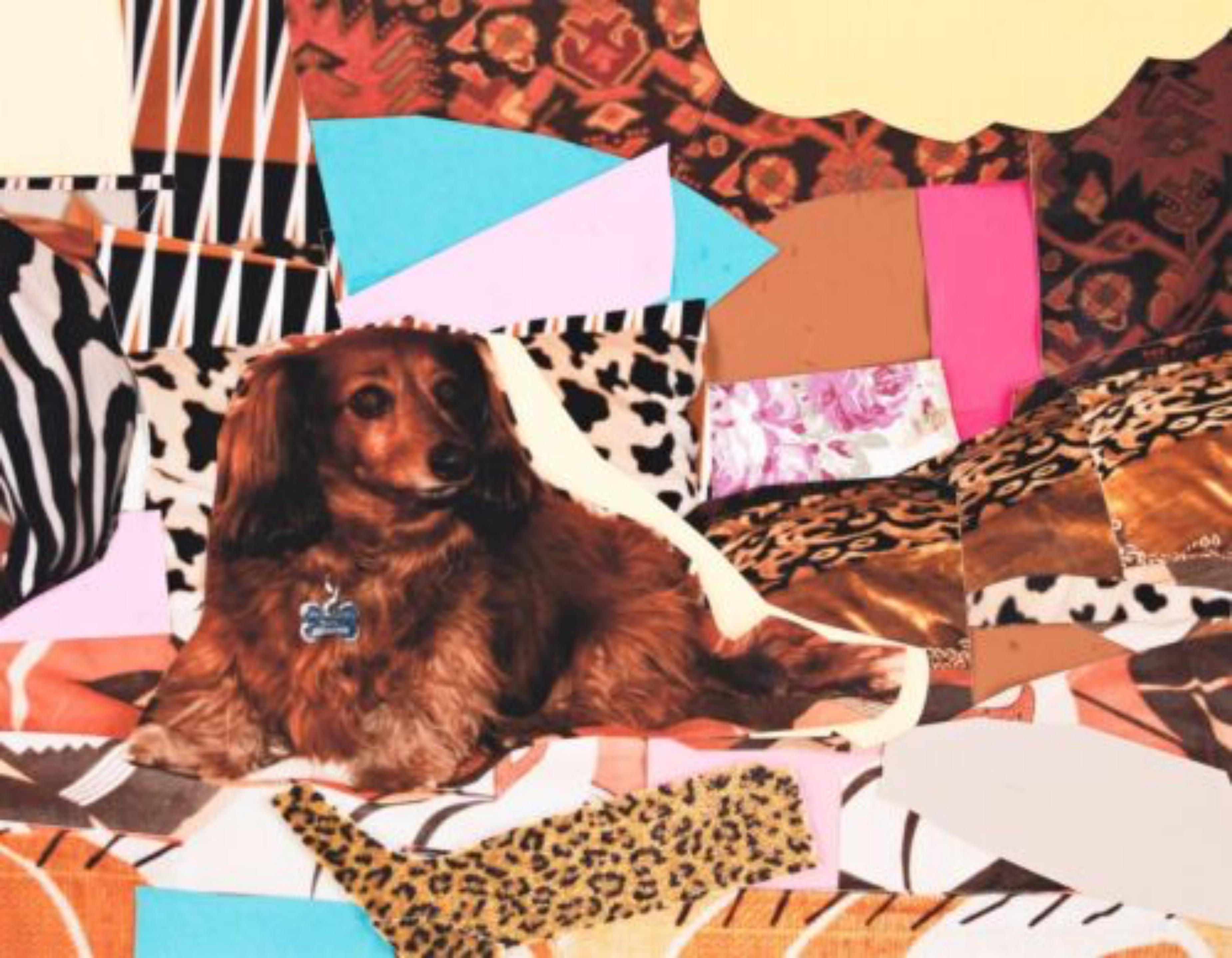 Mickalene Thomas, Portrait de Priscilla Le Petit Chien official COA S/N, Framed For Sale 2