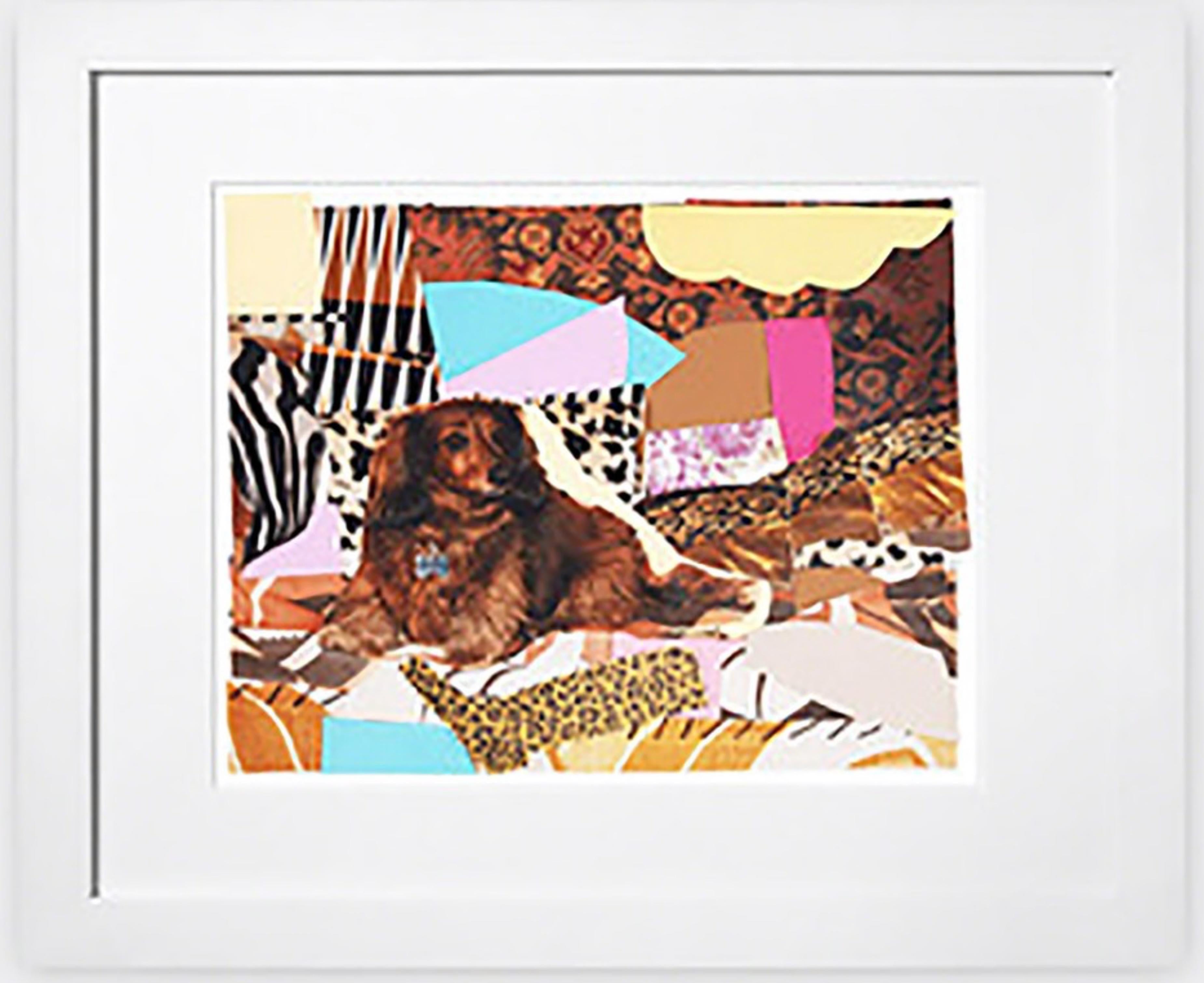 Mickalene Thomas, Ritratto di Priscilla Le Petit Chien ufficiale COA S.N.S.A., incorniciato
