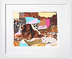 Mickalene Thomas, Retrato de Priscilla Le Petit Chien oficial COA S/N, enmarcado