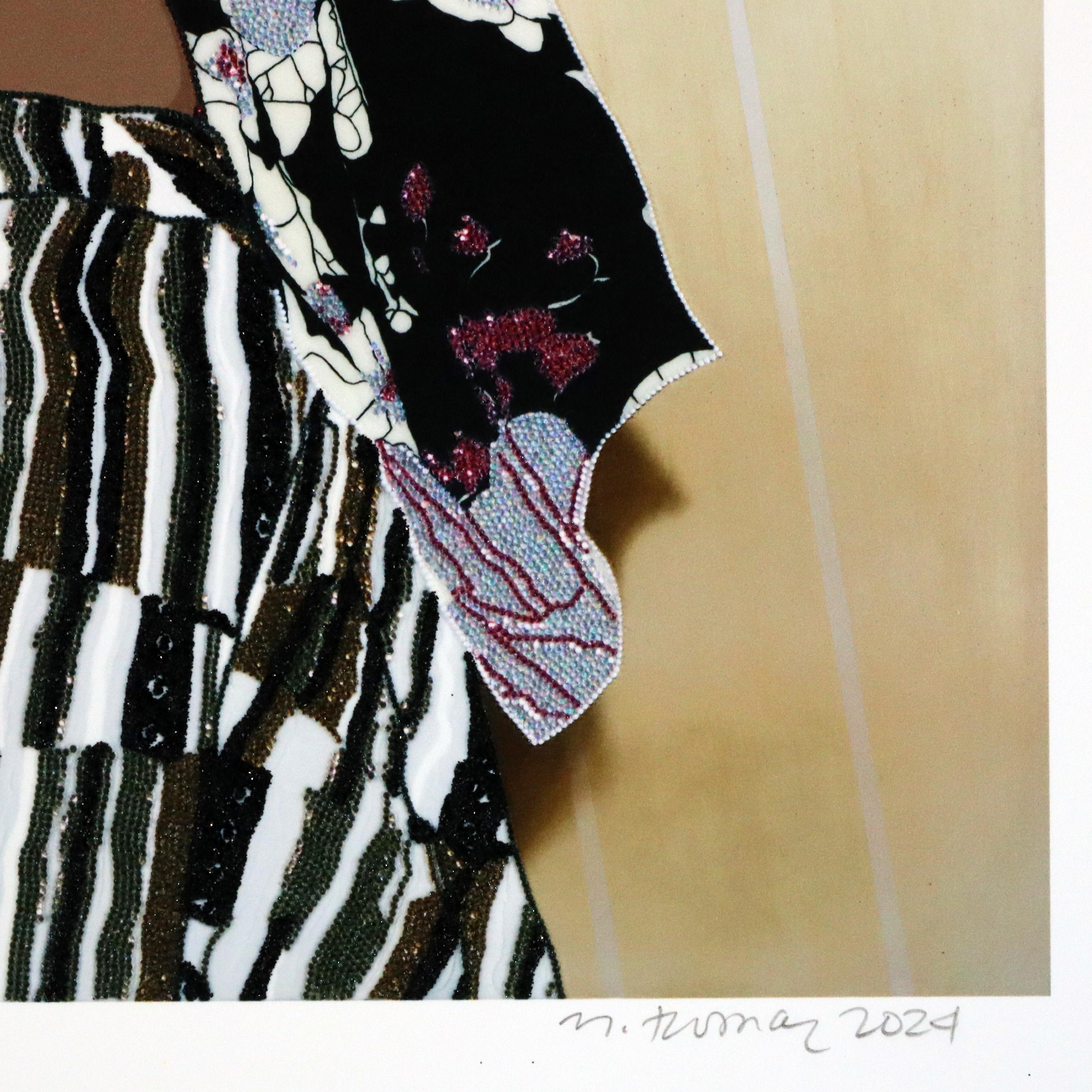 Portrait of Maya #10 - Mixed Media Art Contemporáneo de Mickalene Thomas