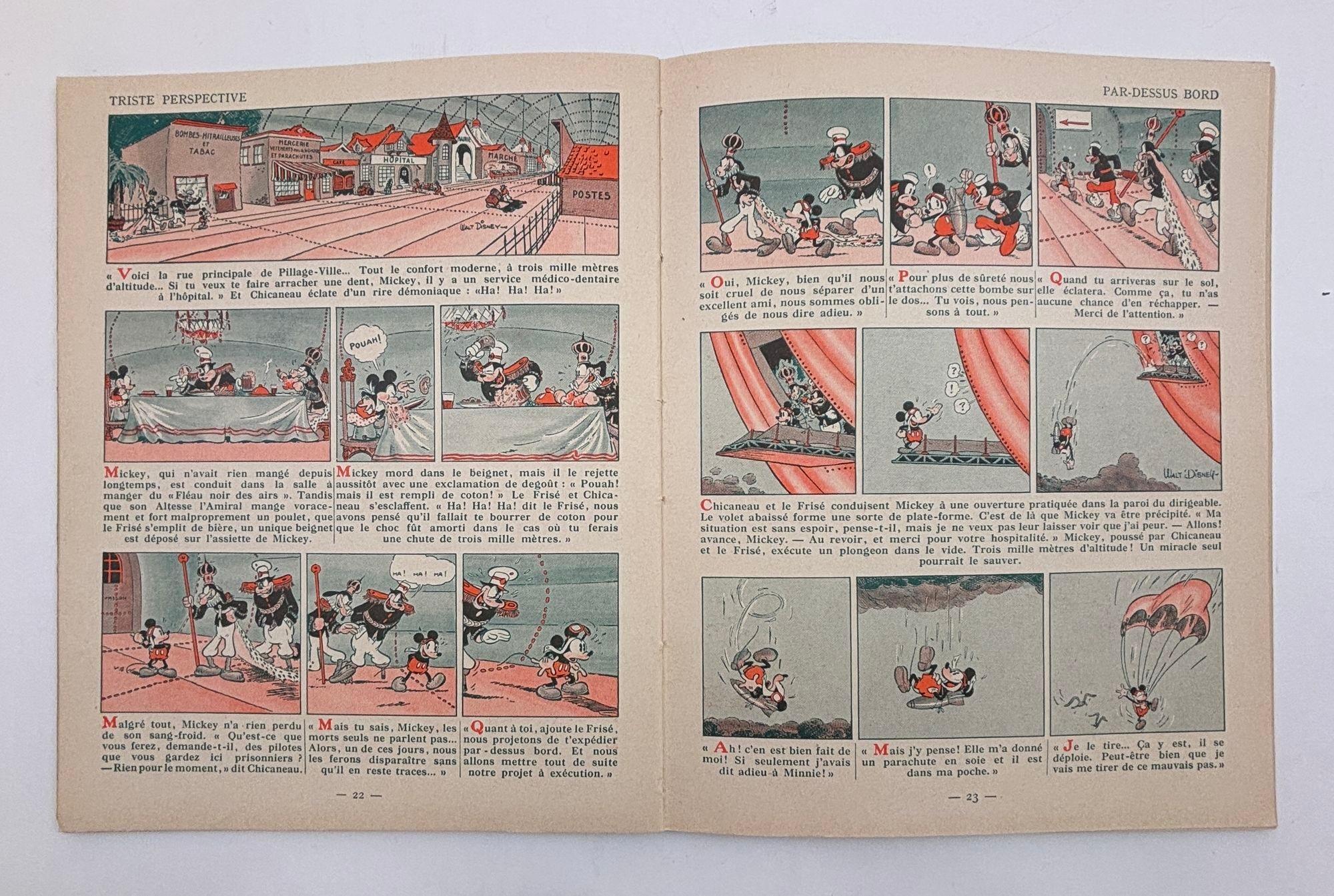 Mickey Aviateur Hachette French Text Comic Hardcover Book 1934 For Sale 6