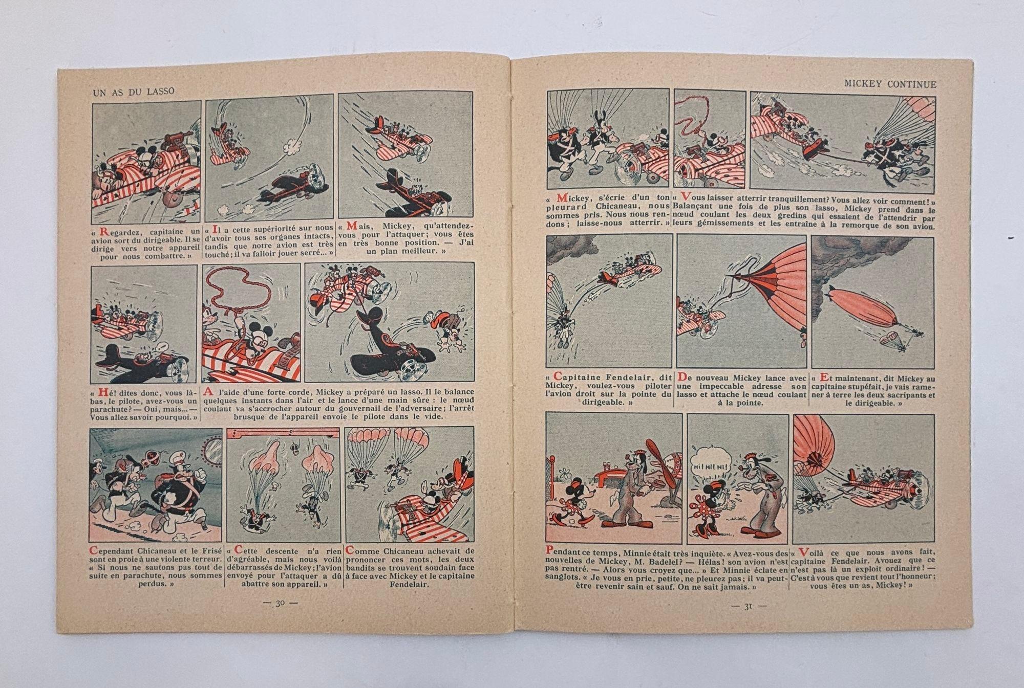 Mickey Aviateur Hachette French Text Comic Hardcover Book 1934 For Sale 7