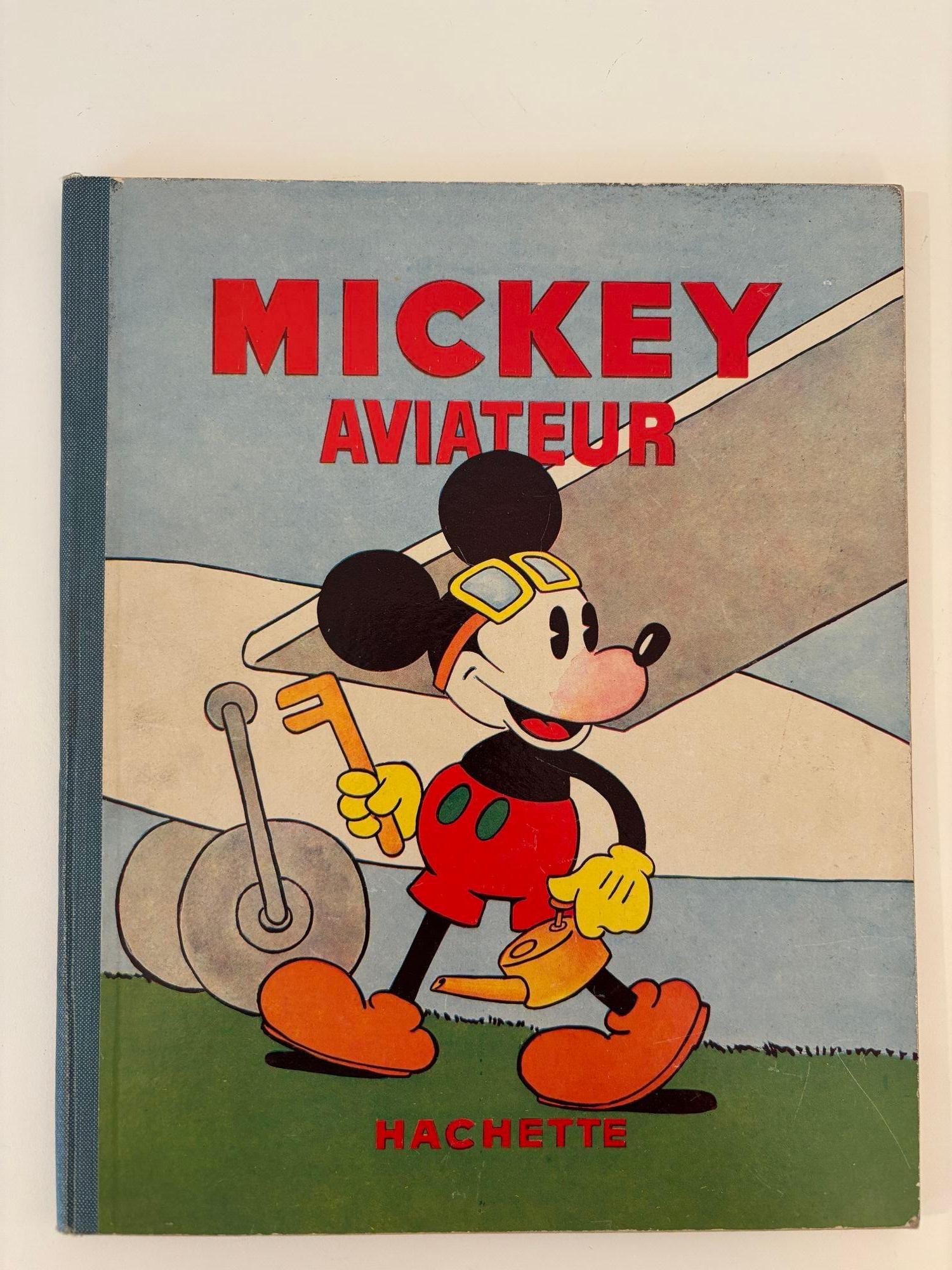 Mickey Aviateur Hachette French Text Comic Hardcover Book 1934 For Sale 8
