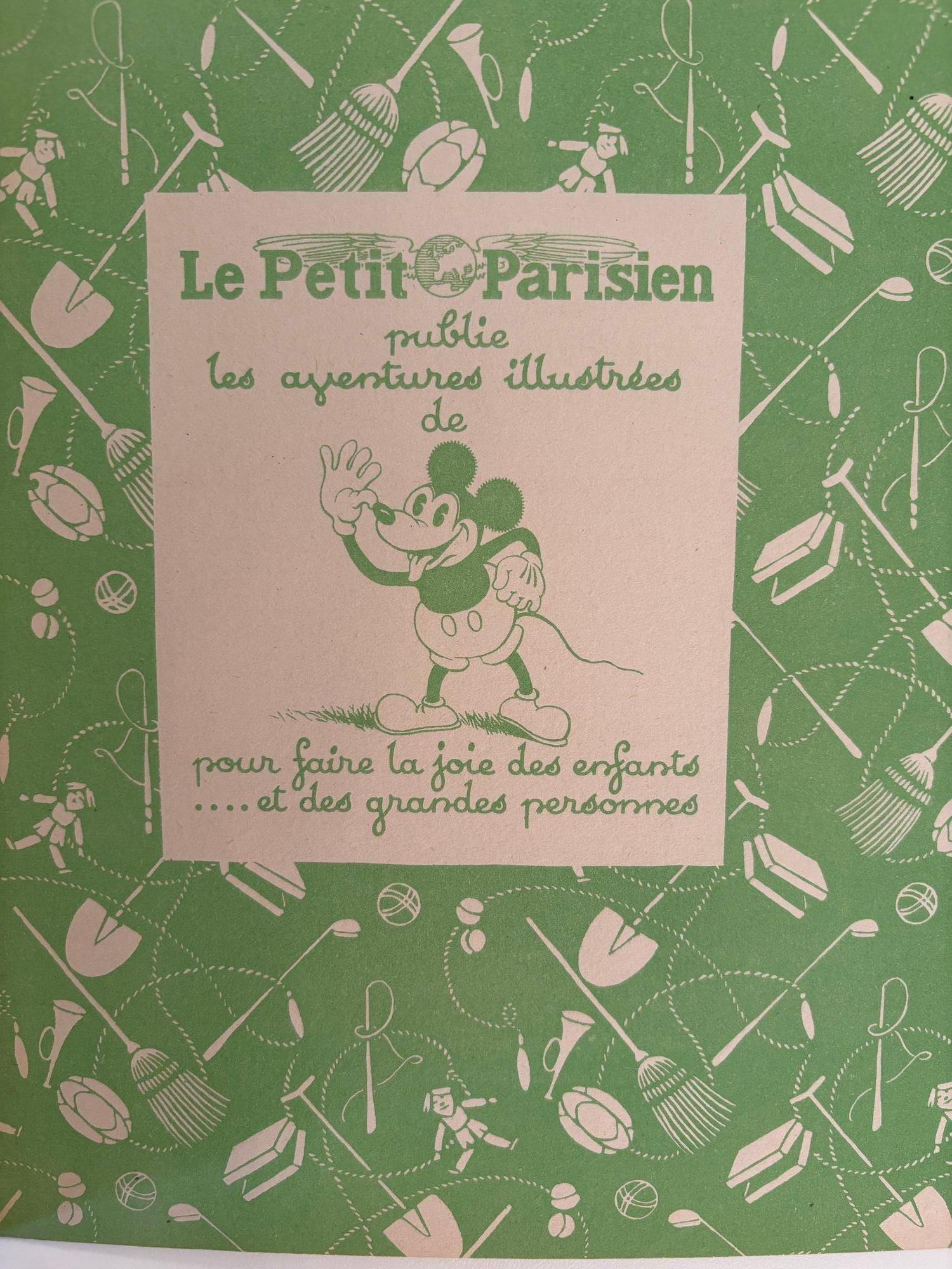Mickey Aviateur Hachette French Text Comic Hardcover Book 1934 In Good Condition For Sale In North Hollywood, CA
