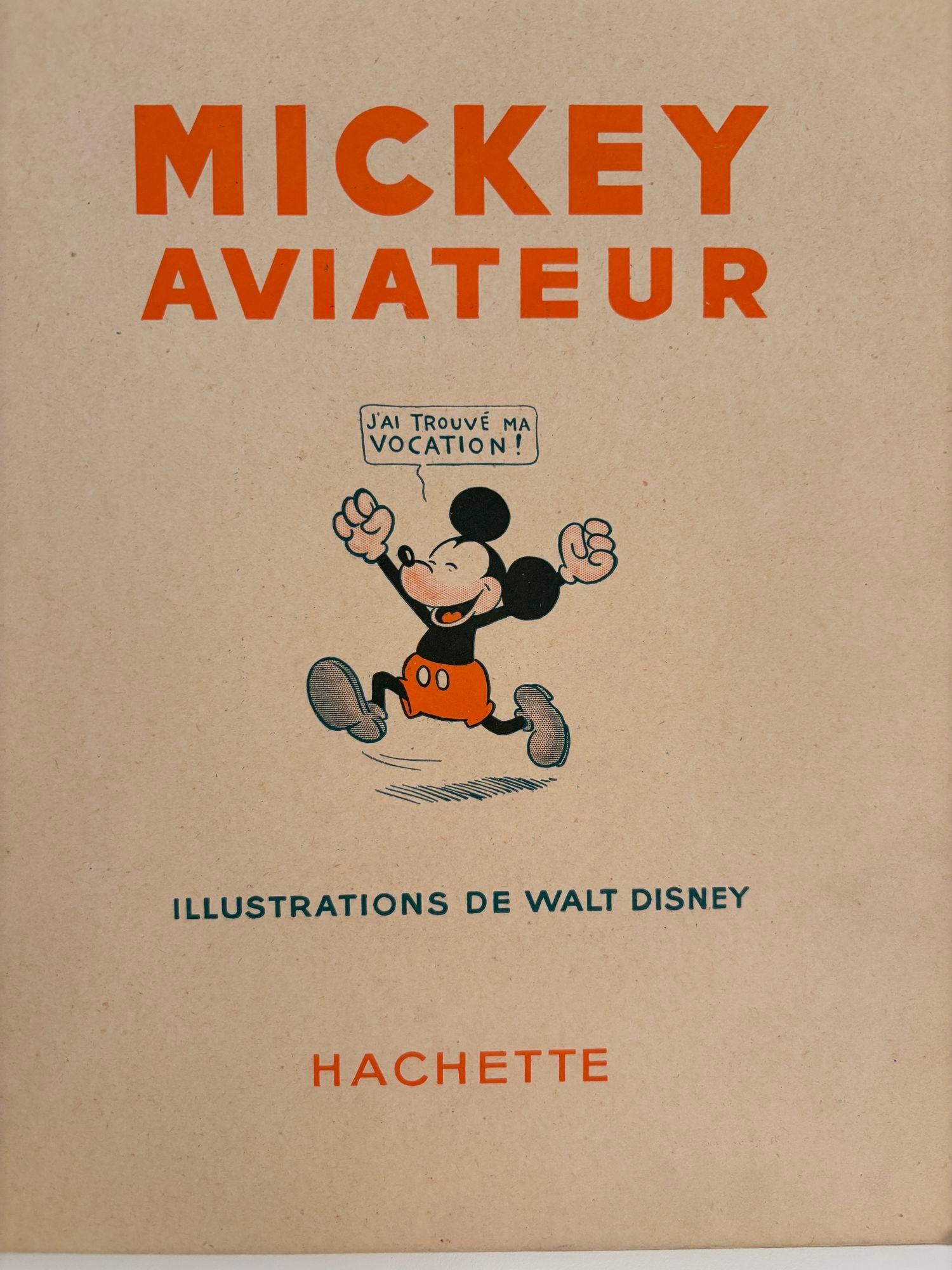20th Century Mickey Aviateur Hachette French Text Comic Hardcover Book 1934 For Sale