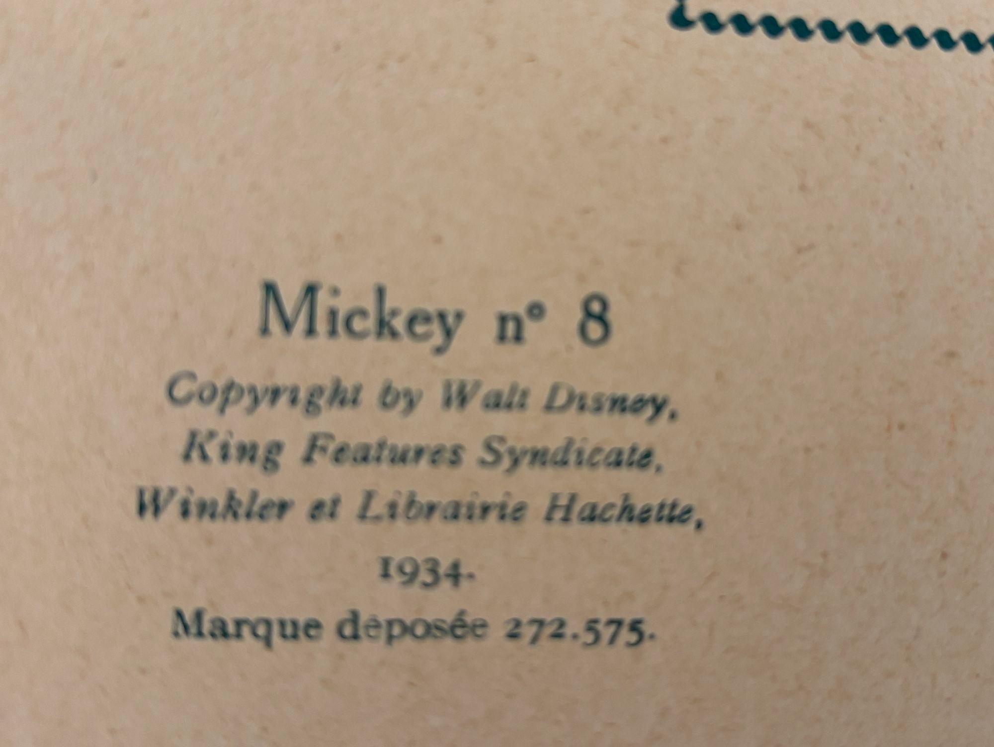 Mickey Aviateur Hachette French Text Comic Hardcover Book 1934 For Sale 3