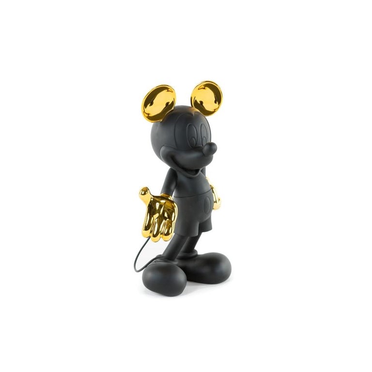 Contemporary In stock in Los Angeles, Mickey Mouse Black and Gold Pop Sculpture Figurine For Sale