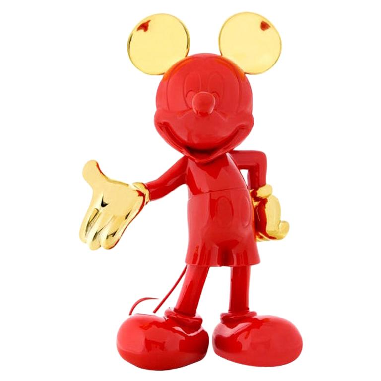Mickey Mouse, Glossy Red/Gold Pop Sculpture Figurine For Sale at 1stDibs