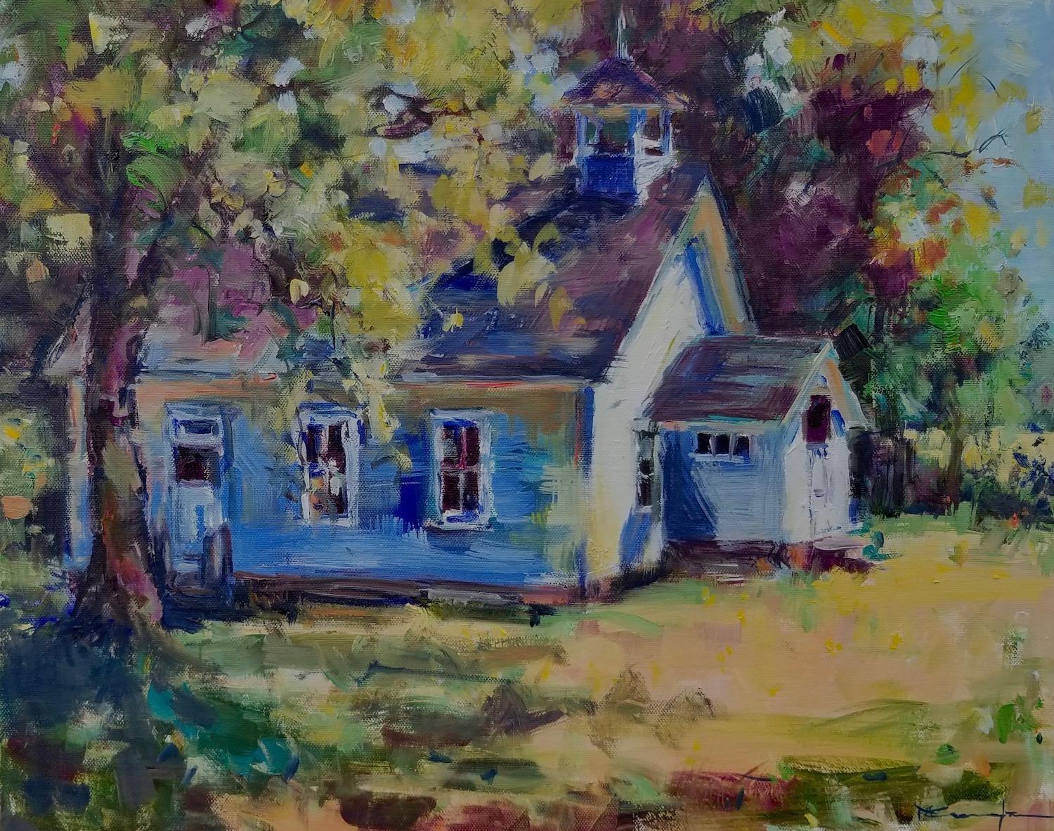 Mickey Cunningham Interior Painting - One-Room Schoolhouse, Oil Painting