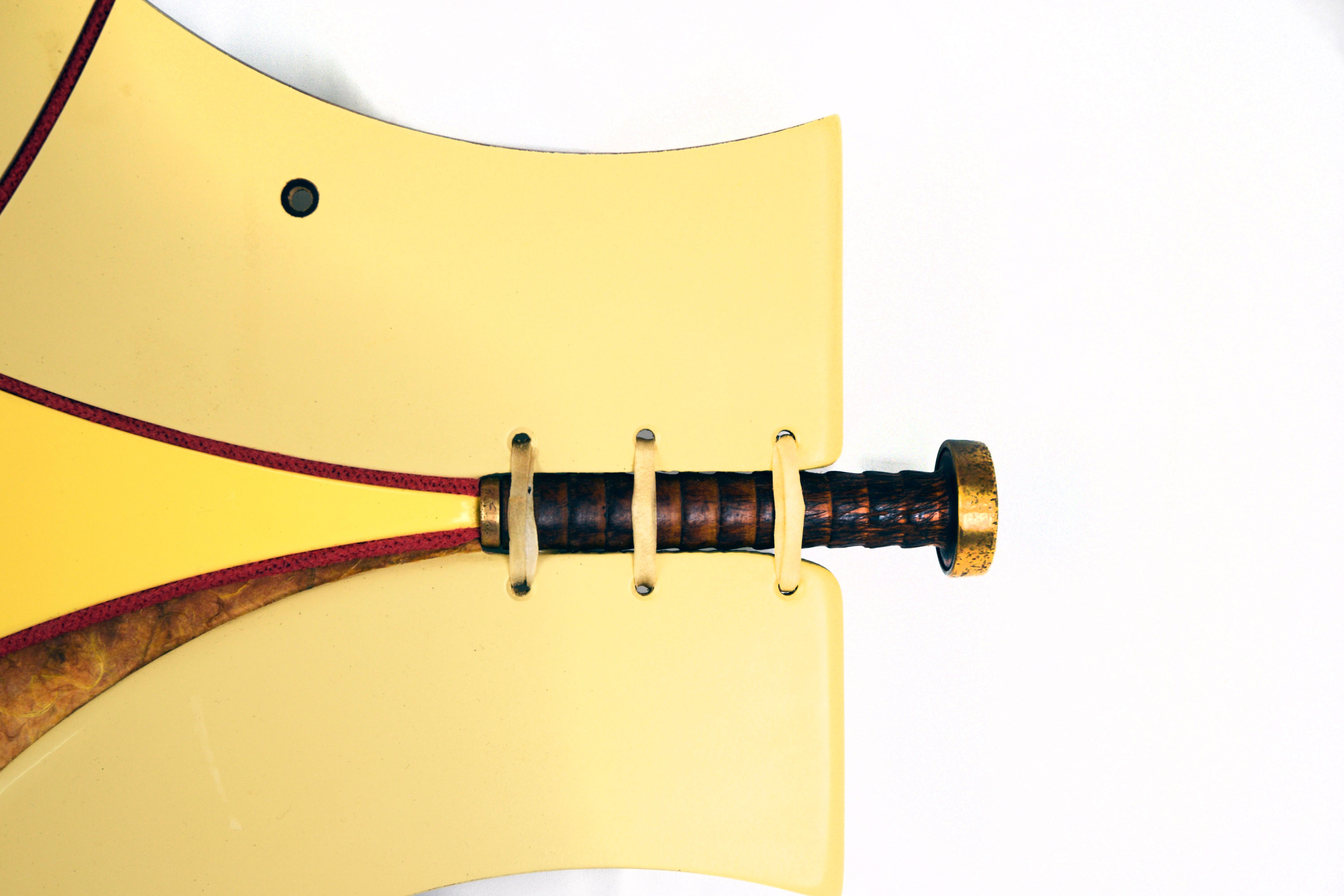 Yellow Totem Abstract New Age Surreal Sculpture by Mickey Kane For Sale 3