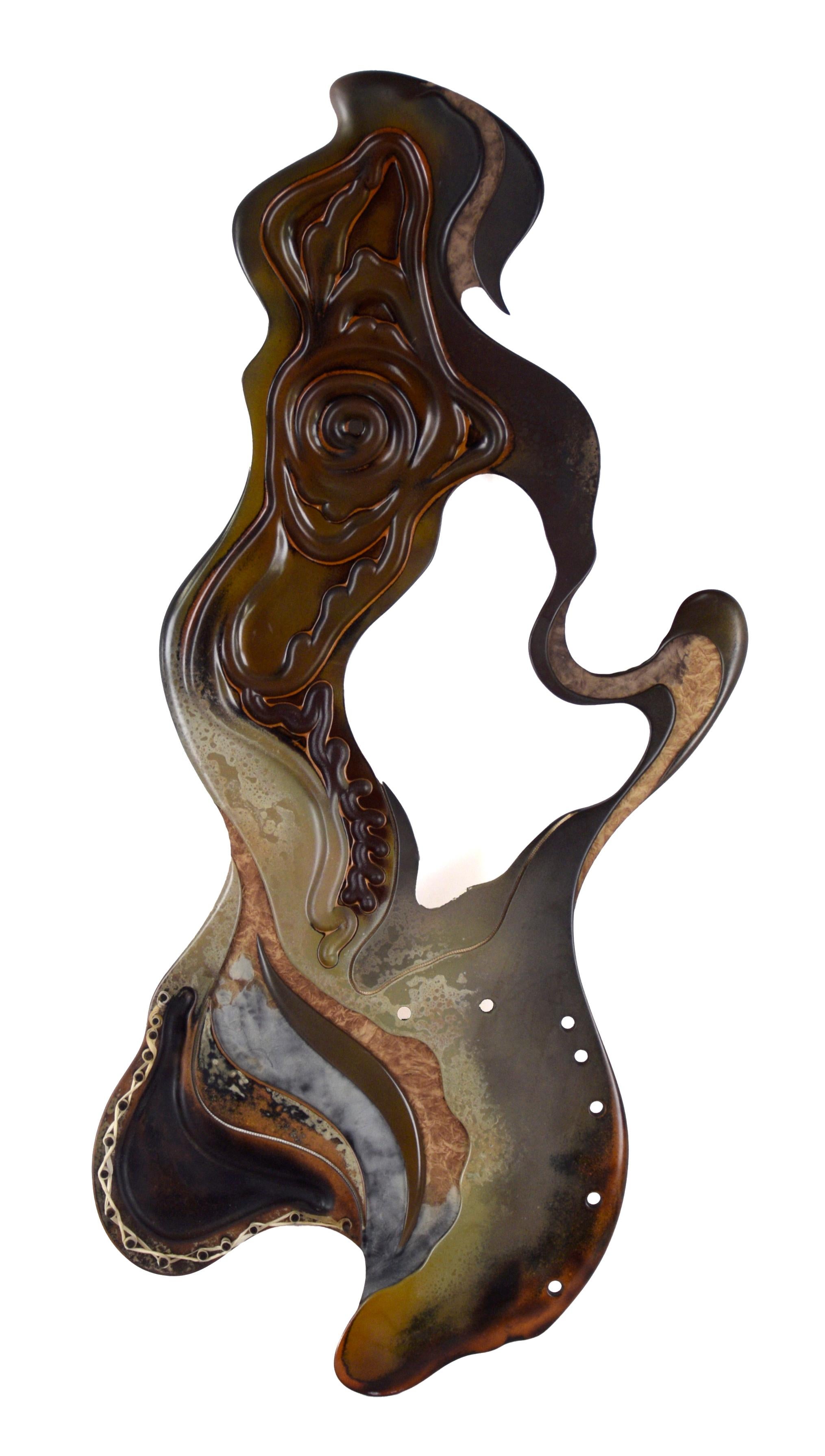 Abstract Asymmetric Totem New Age Surreal Sculpture by Mickey Kane