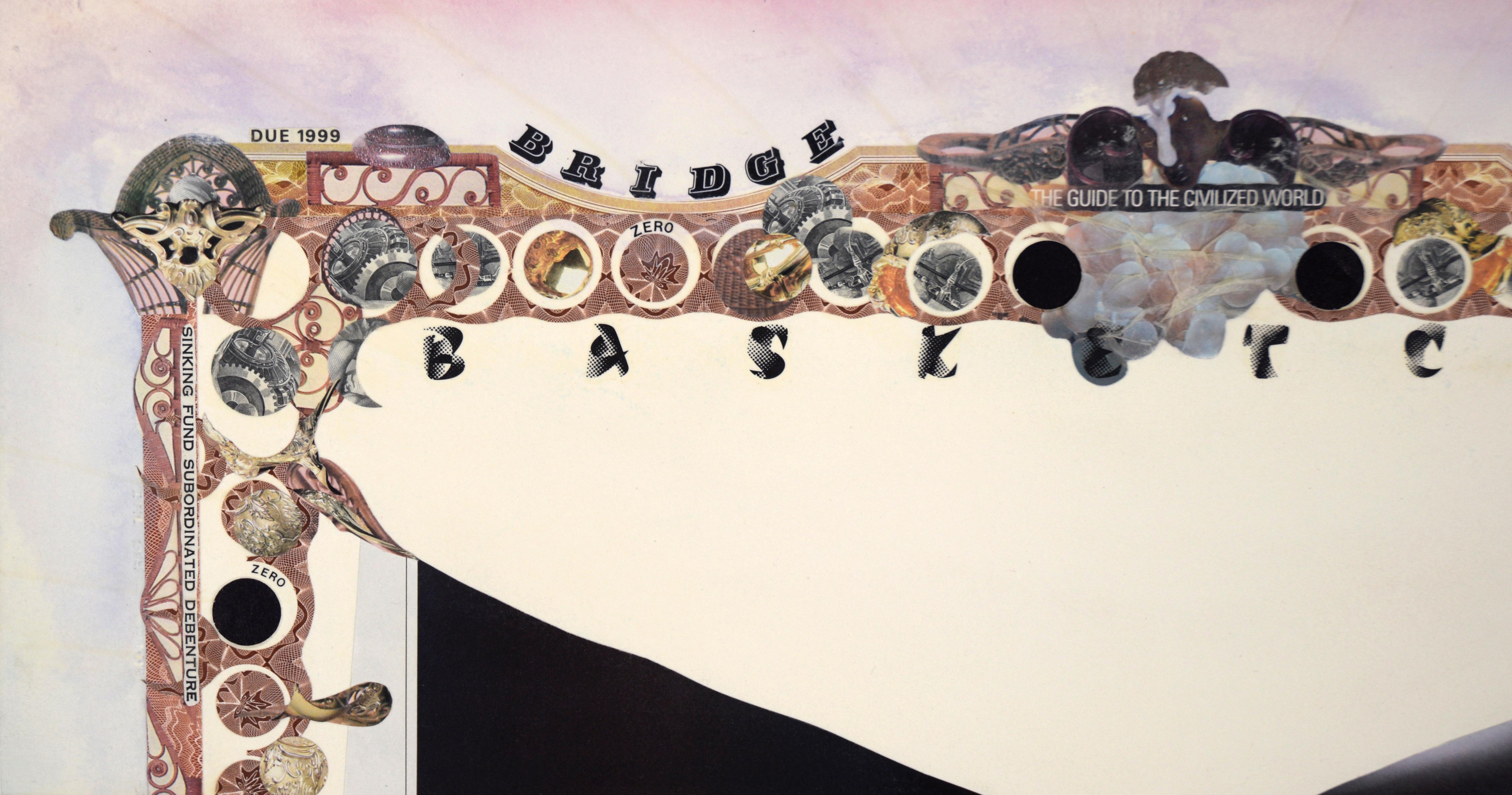 „Bridge Loan (Bridge Loan)“ Satirische Bond-Papierarbeiten-Collage (Art brut), Sculpture, von Mickey 