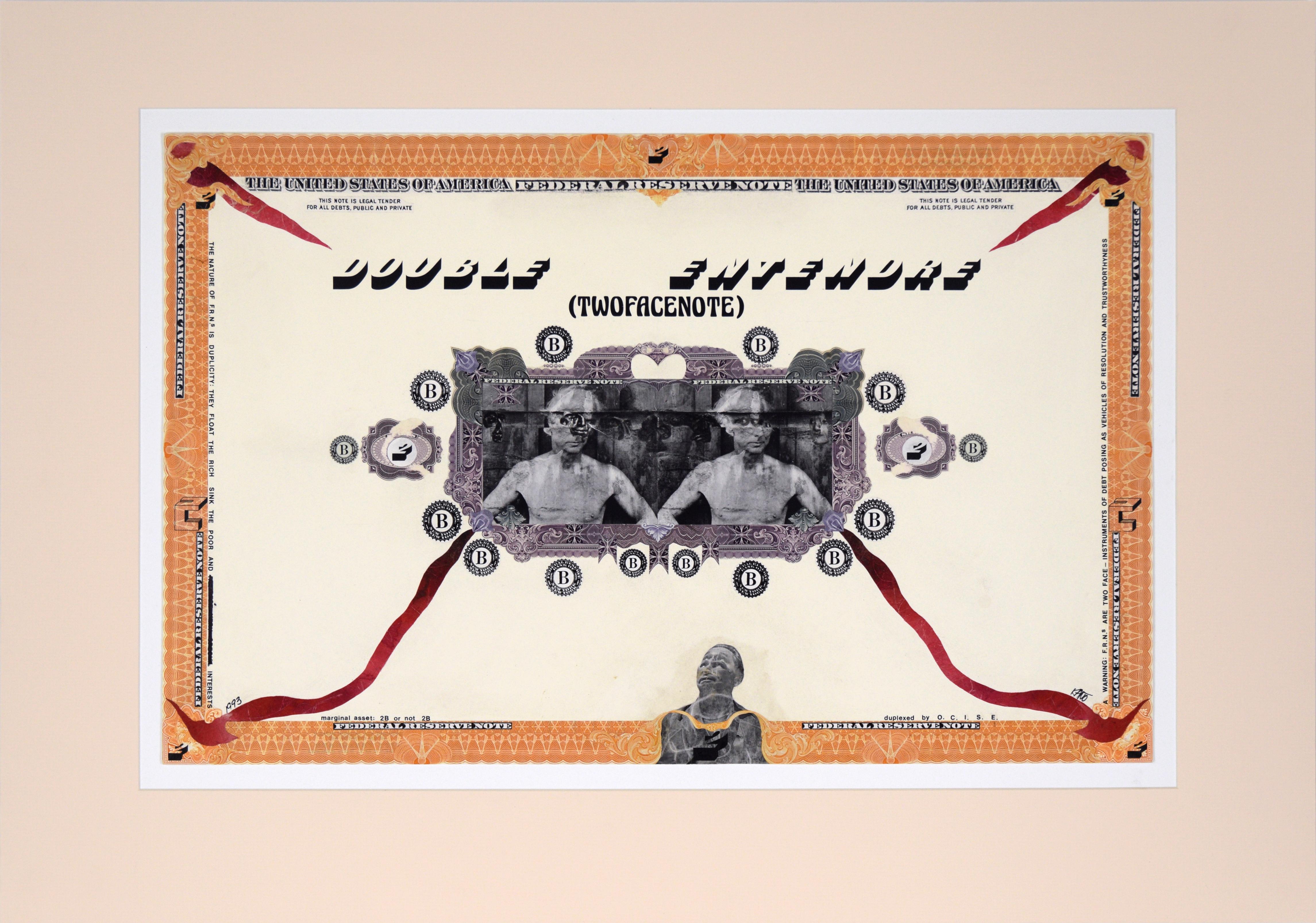 "Double Entendre (TwoFaceNote)" Satirical Currency Collage