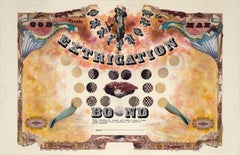 "Bono de extricación" Collage satírico de papel bond