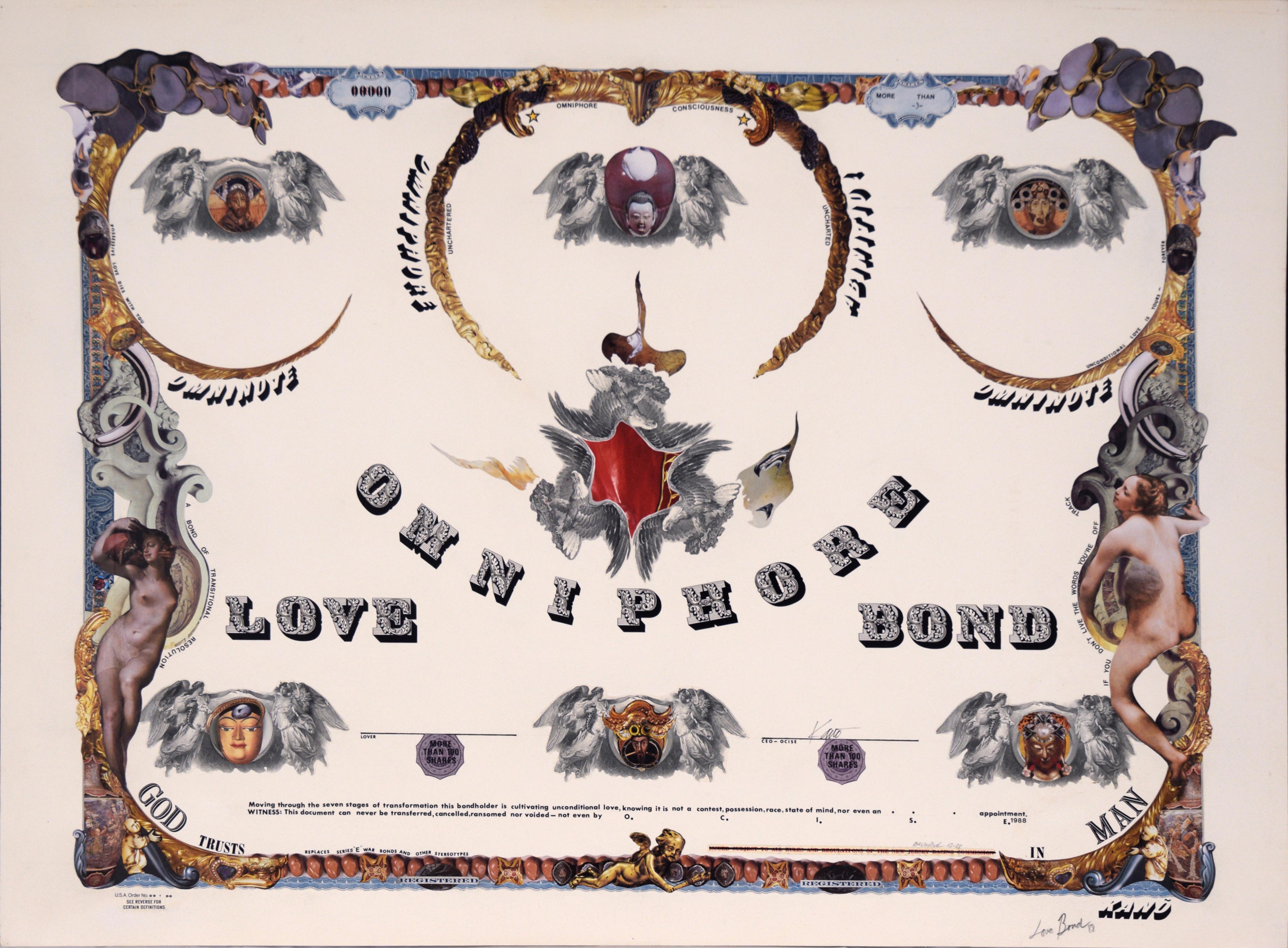 Collage de papiers du Bond satirique « Love Bond »