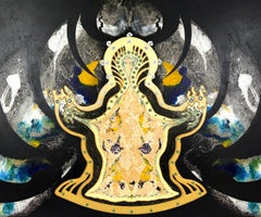 "Marginal Madonna" Abstract Relief with Rorschach Patterns Sculpture