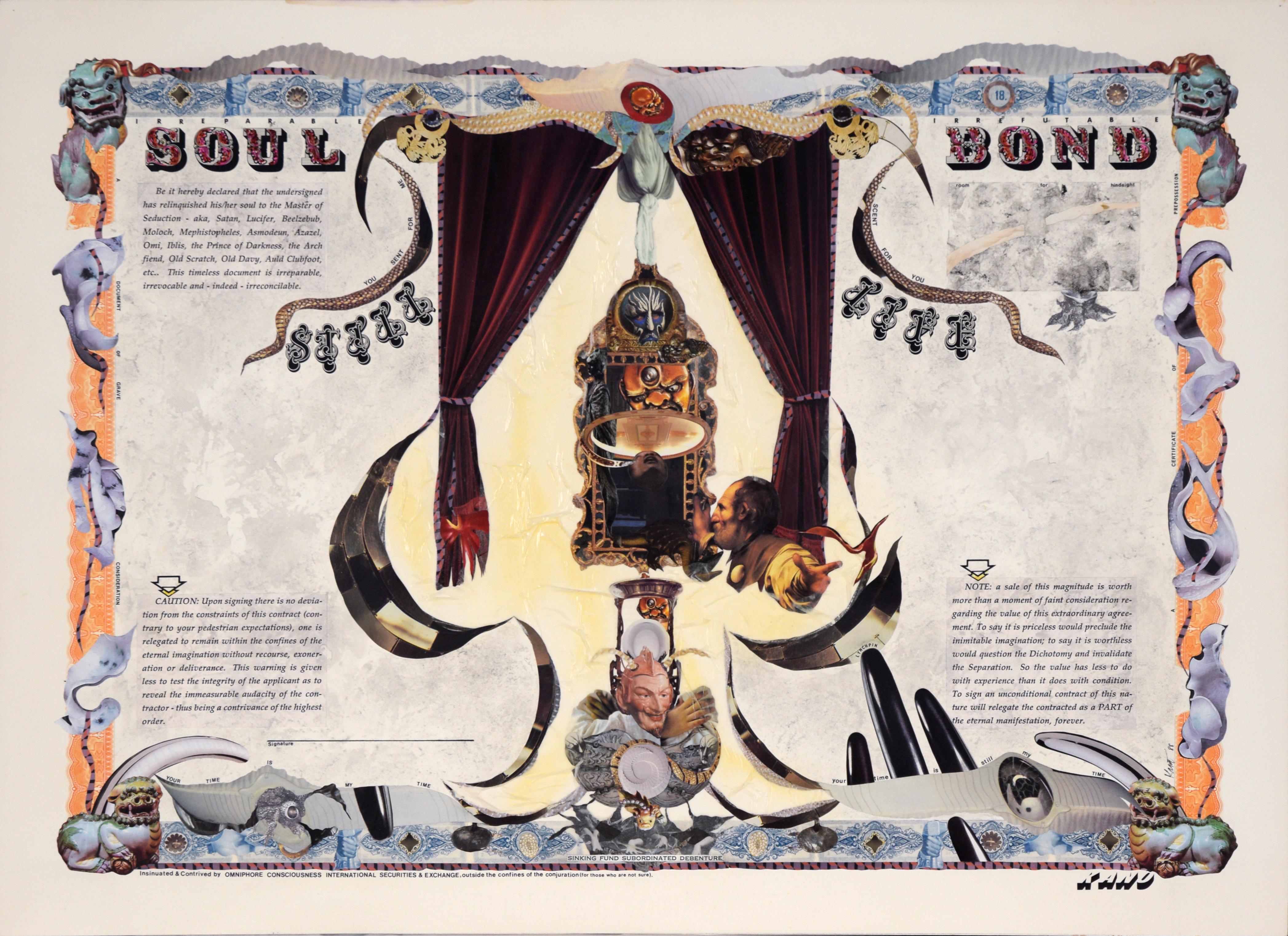 "Soul Bond" Collage di carta satirica sui bond