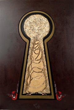 "Vous avez le droit de garder le silence" Panneau de bois Peinture et sculpture originales