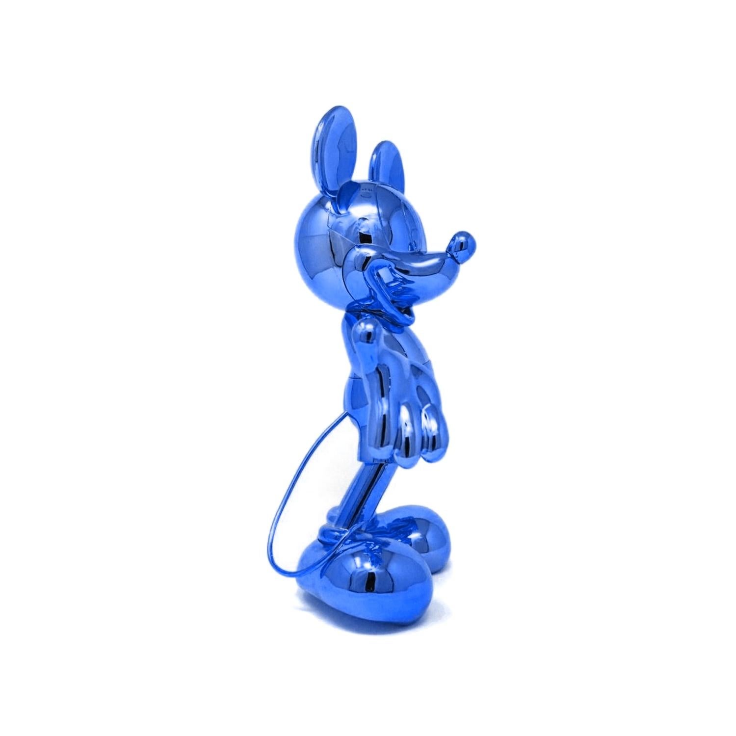 Modern In Stock in Los Angeles, Mickey Mouse Metallic Chrome Blue Pop Sculpture Figurine