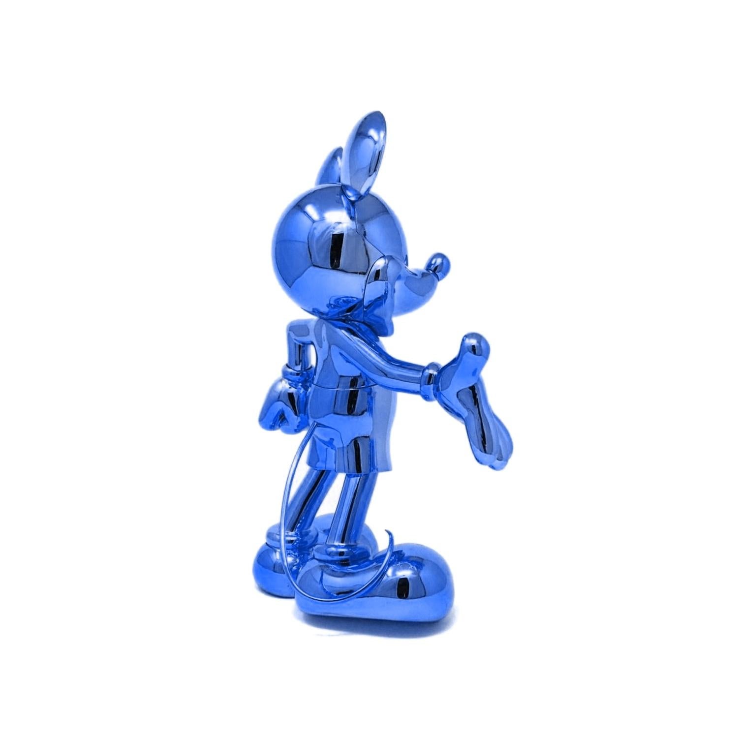 French In Stock in Los Angeles, Mickey Mouse Metallic Chrome Blue Pop Sculpture Figurine