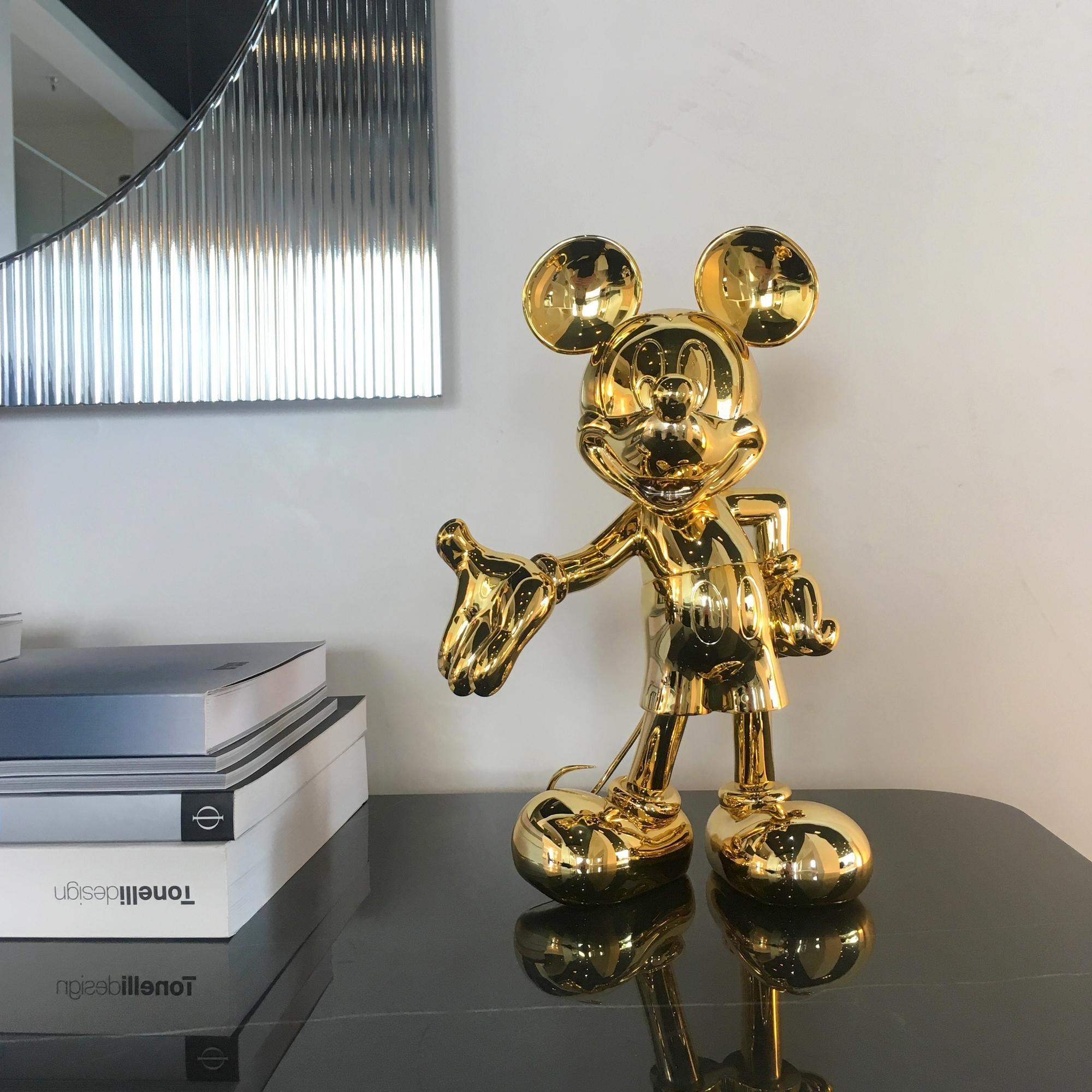 Modern In Stock in Los Angeles, Mickey Mouse Gold Metallic, Pop Sculpture Figurine