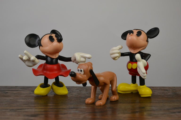 Mickey, Minnie and Pluto Figurines, Walt Disney Productions, 1994, France  at 1stDibs