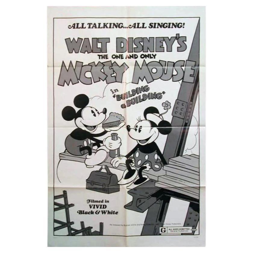 Mickey Mouse, Building a Building, Unframed Poster, 1974 For Sale