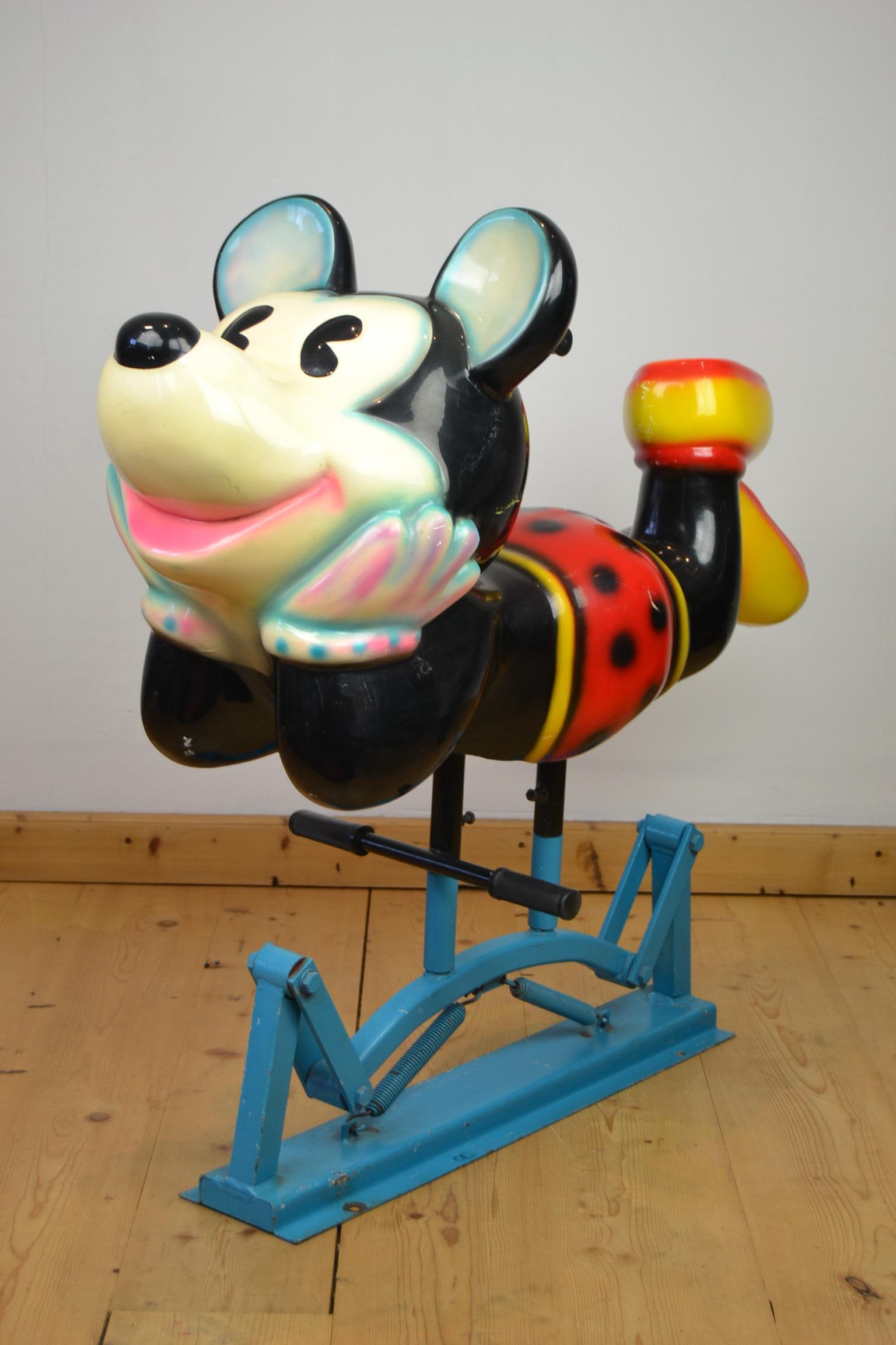 20th Century Mickey Mouse Carousel Figure on Swing in the Style of Bernard Kindt