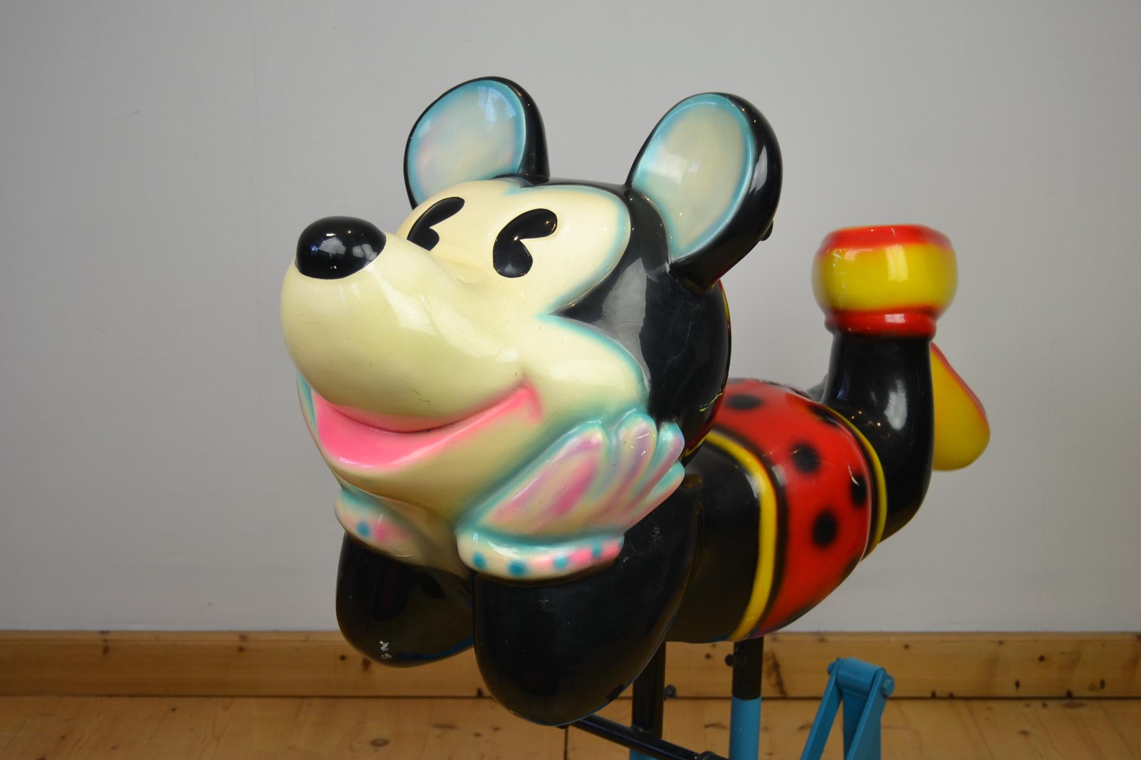 Iron Mickey Mouse Carousel Figure on Swing in the Style of Bernard Kindt