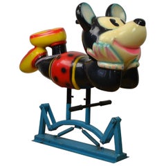 Vintage Mickey Mouse Carousel Figure on Swing in the Style of Bernard Kindt