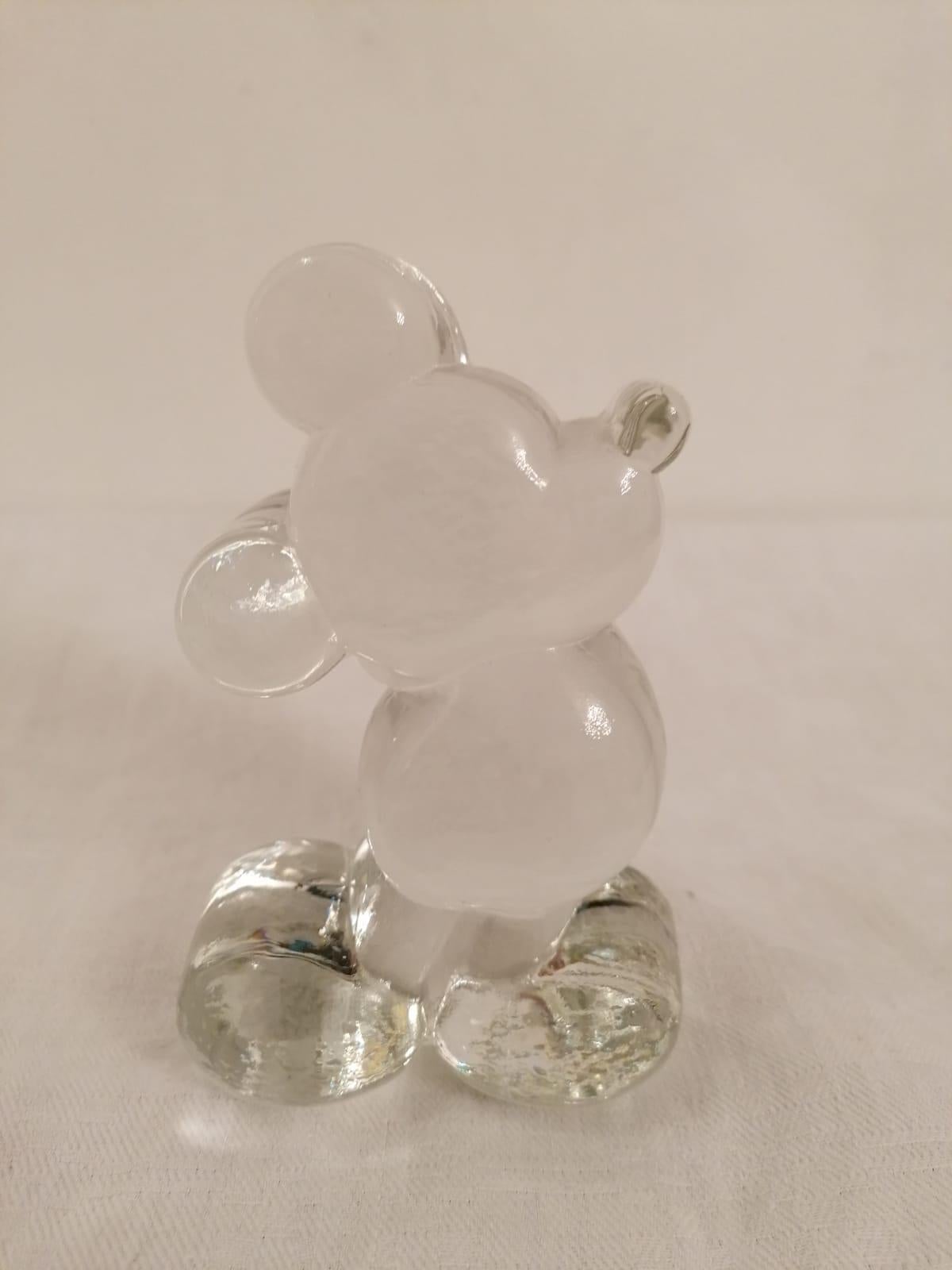 mickey mouse glass figurines