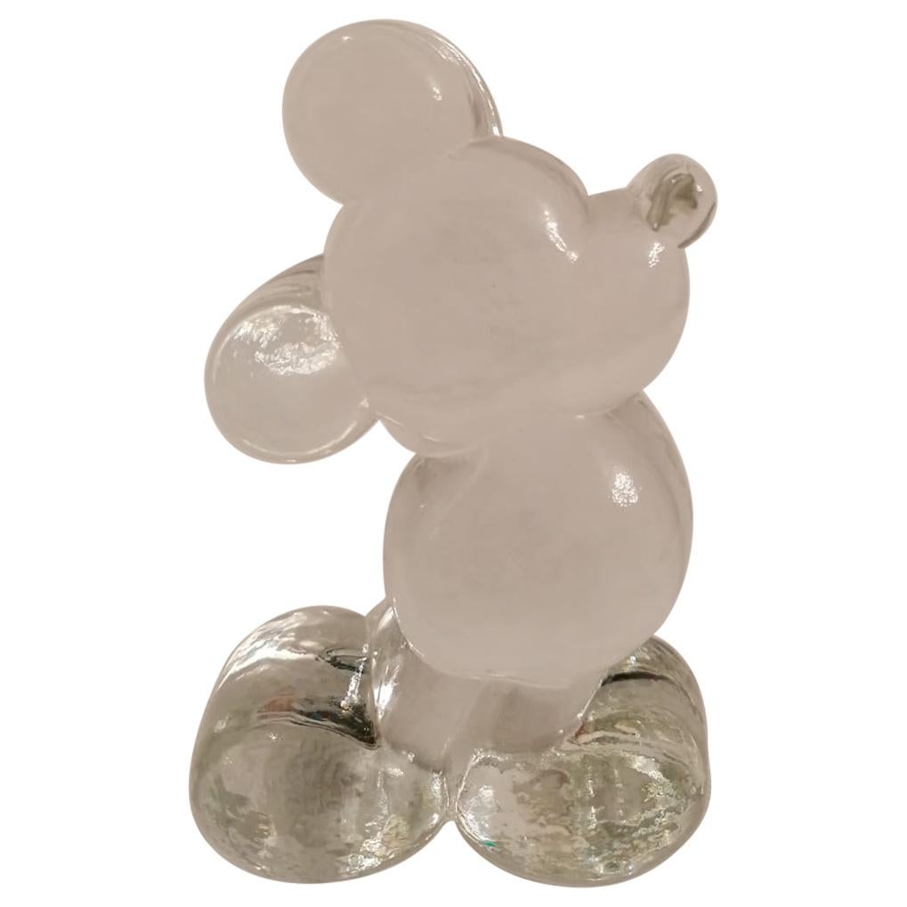 Mickey Mouse Glass Figurine, Paperweight For Sale