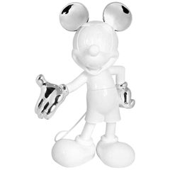In Stock in Los Angeles, Mickey Mouse Glossy White & Silver Pop Figurine