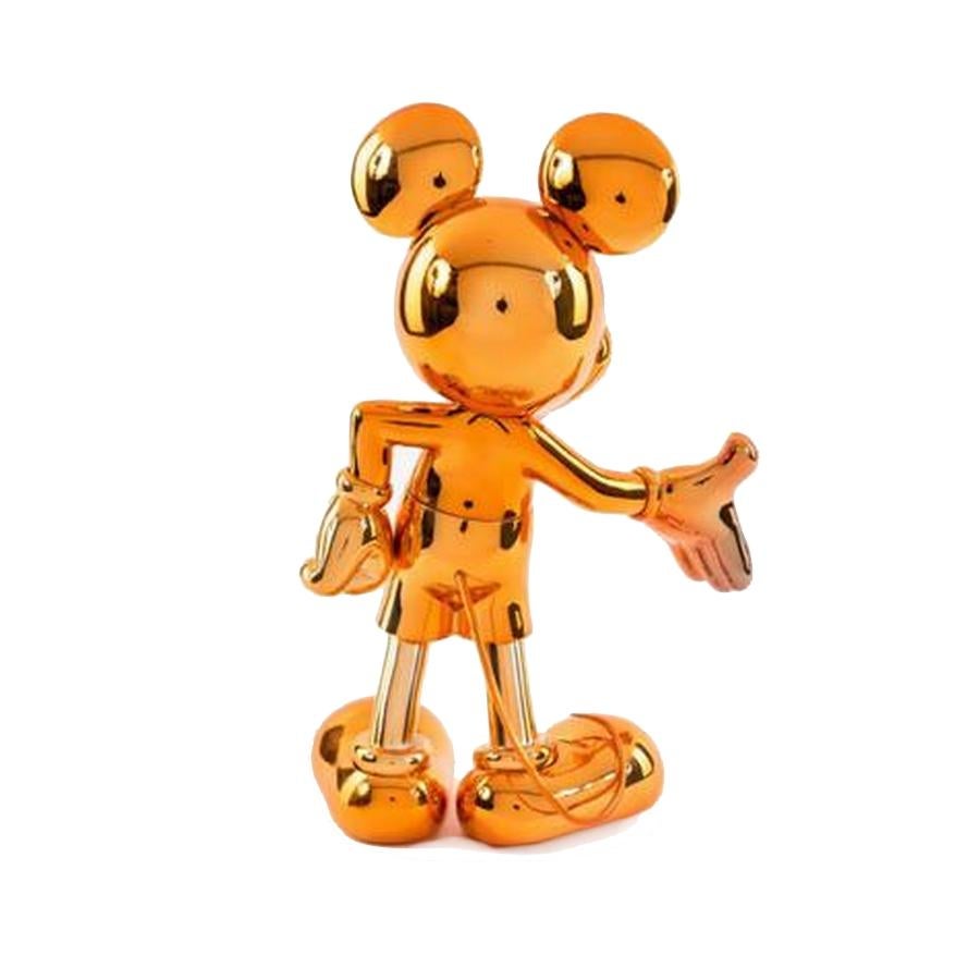 Modern In Stock in Los Angeles, Mickey Mouse Orange Metallic Pop Sculpture Figurine