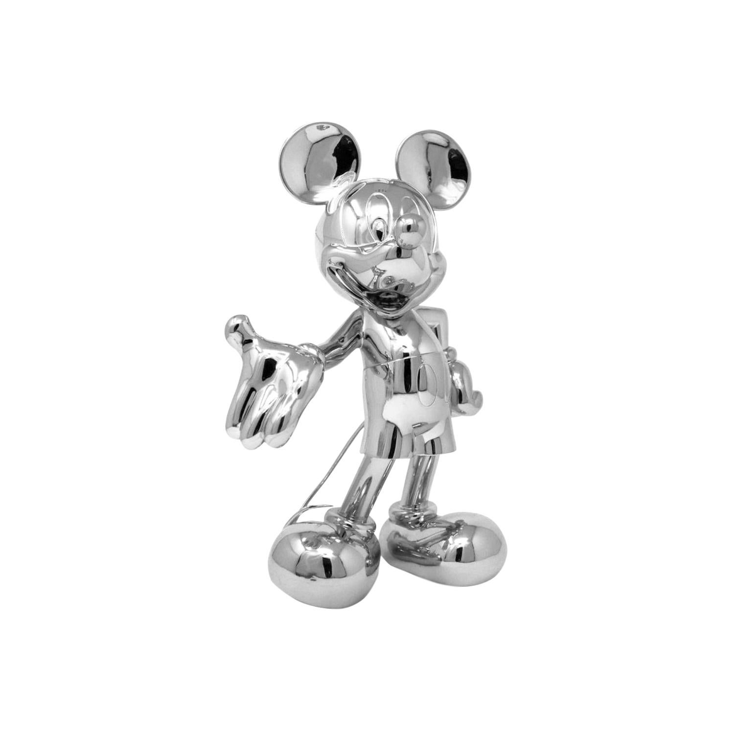 Modern Mickey Mouse Metallic Chrome Silver, Pop Figurine