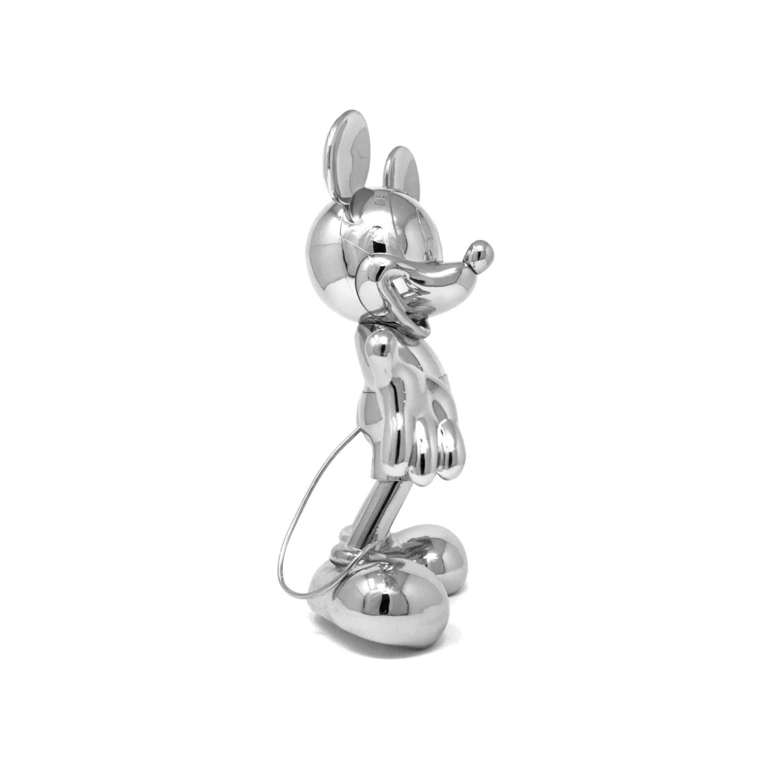 French Mickey Mouse Metallic Chrome Silver, Pop Figurine