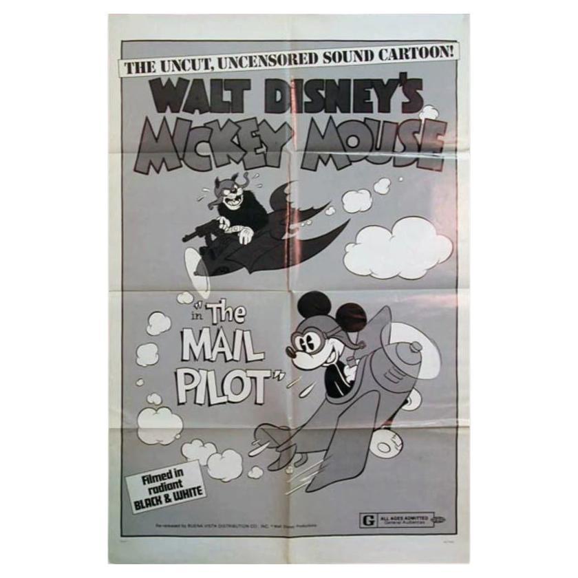 Mickey Mouse, The Mail Pilot, Unframed Poster, 1974 For Sale