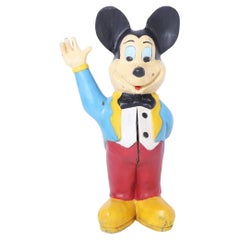 Vintage-Holzskulptur mit Mickey Mouse