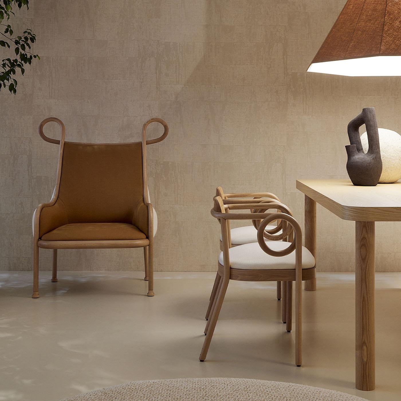 Contemporary Mickey Natural Lounge Chair by India Mahdavi For Sale