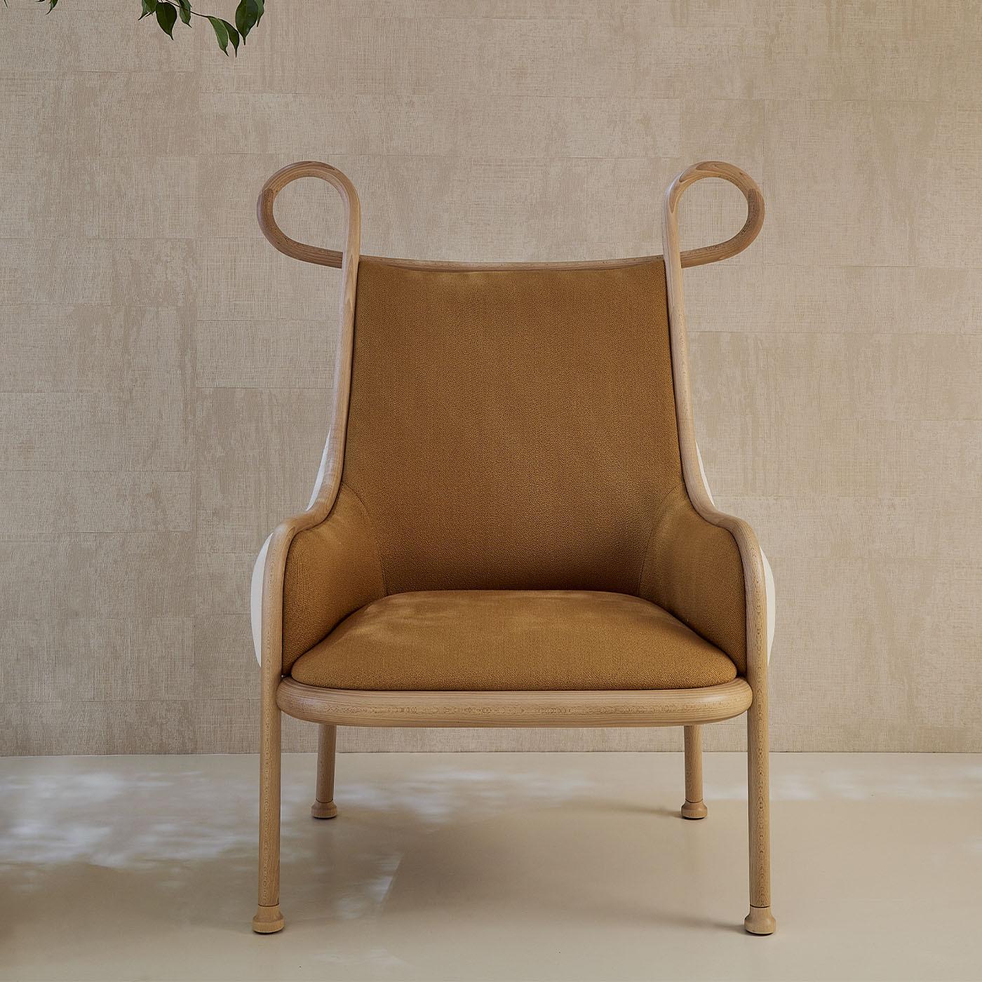 Wood Mickey Natural Lounge Chair by India Mahdavi For Sale