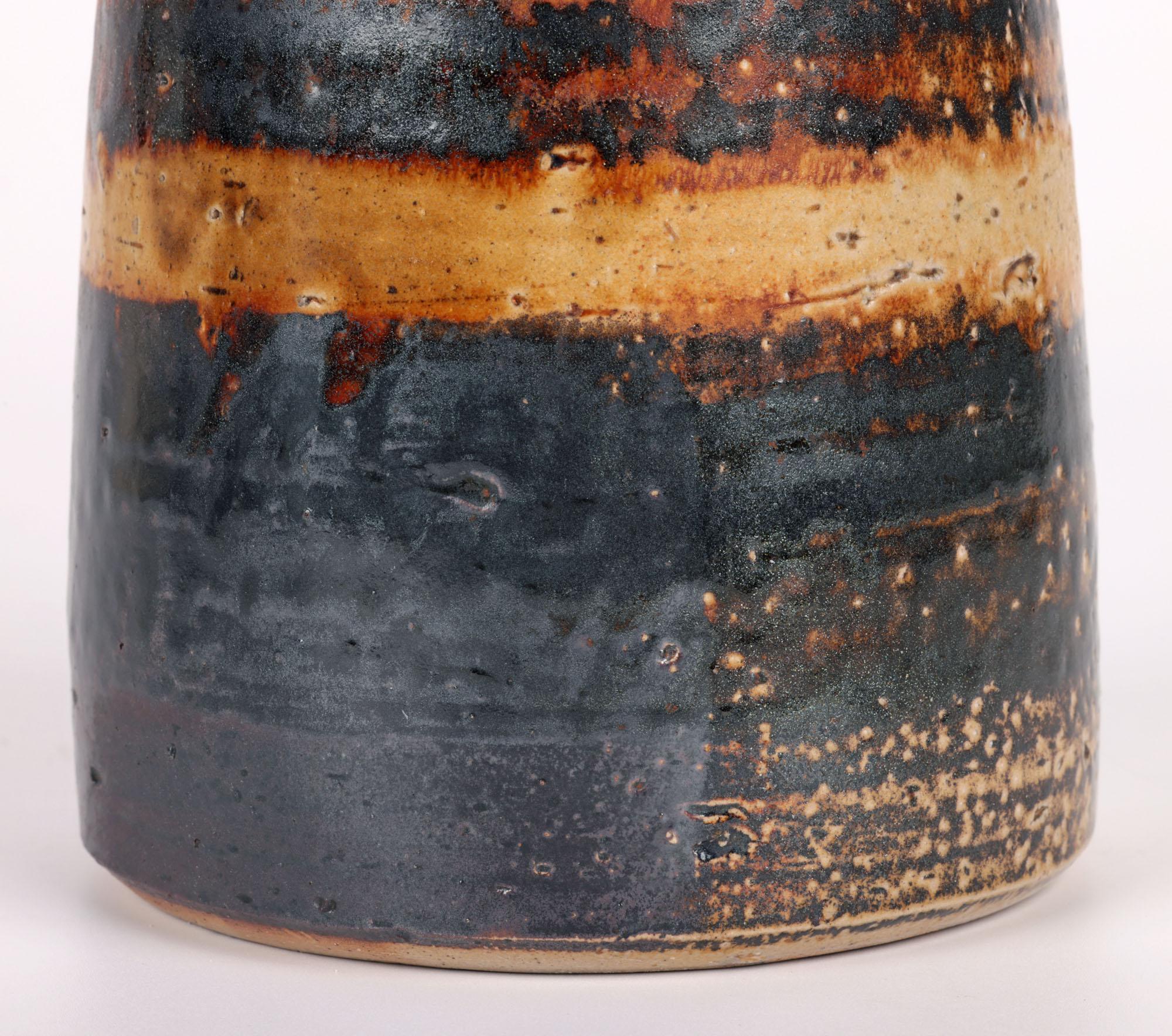 Micki Schloessingk Salt Glazed Studio Pottery Lidded Vessel For Sale 9