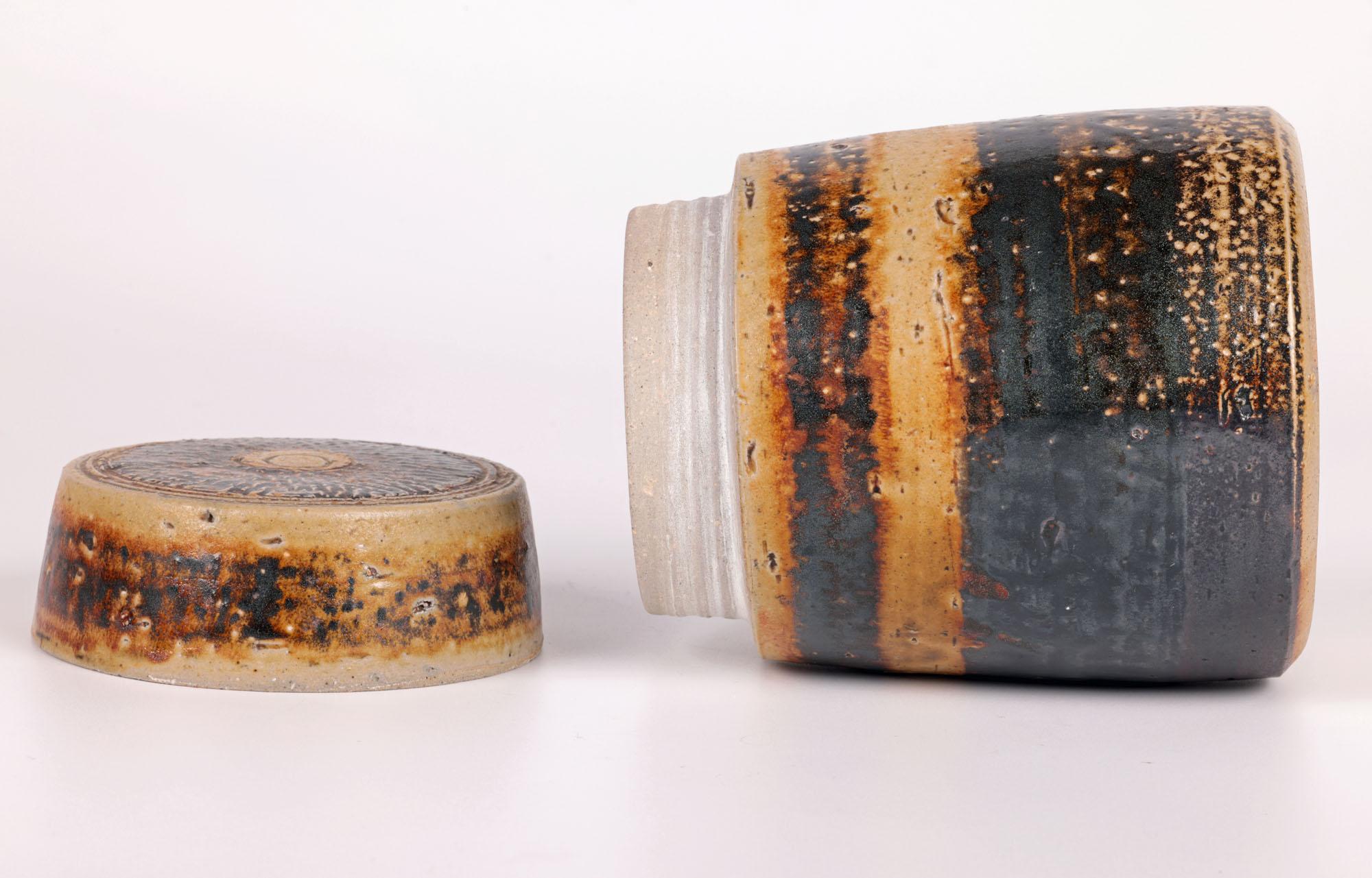 20th Century Micki Schloessingk Salt Glazed Studio Pottery Lidded Vessel For Sale
