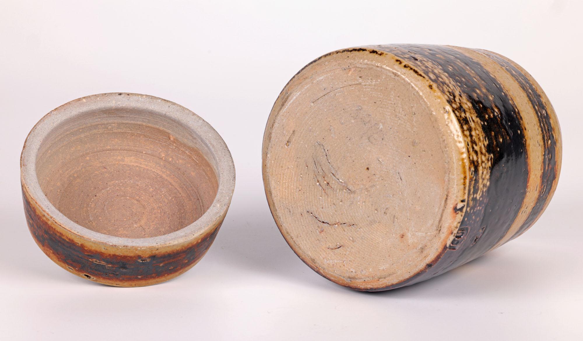 Micki Schloessingk Salt Glazed Studio Pottery Lidded Vessel For Sale 1