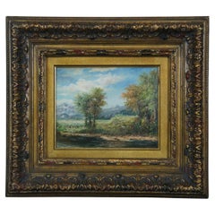 Micky Lee Countryside Landscape Riverscape Oil Painting on Canvas 19"