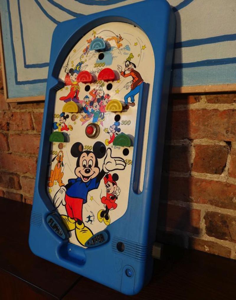 Mickey Mouse 1960 retro vintage original Walty Disney pinball tabletop game

Dimensions (approximate): Height 65cm, depth 5cm, width 35cm.
