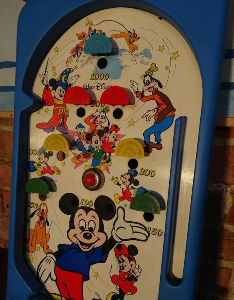 American Mickey Mouse 1960 Retro Vintage Original Walty Disney Pinball Tabletop Game
